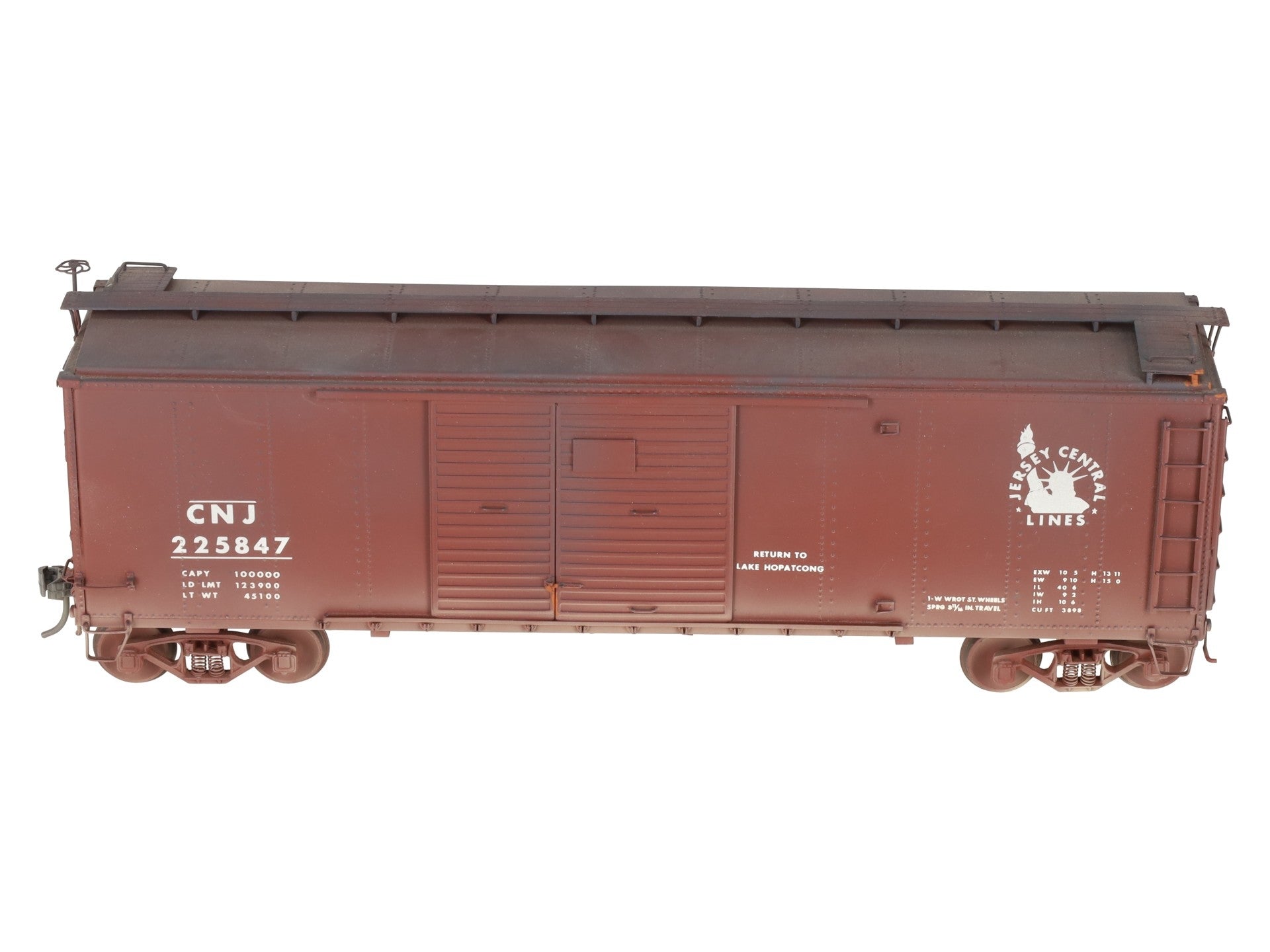 Precision Scale Company 15483 O BRASS CNJ X-28 Boxcar (Weathered) - 2 Rail/Box
