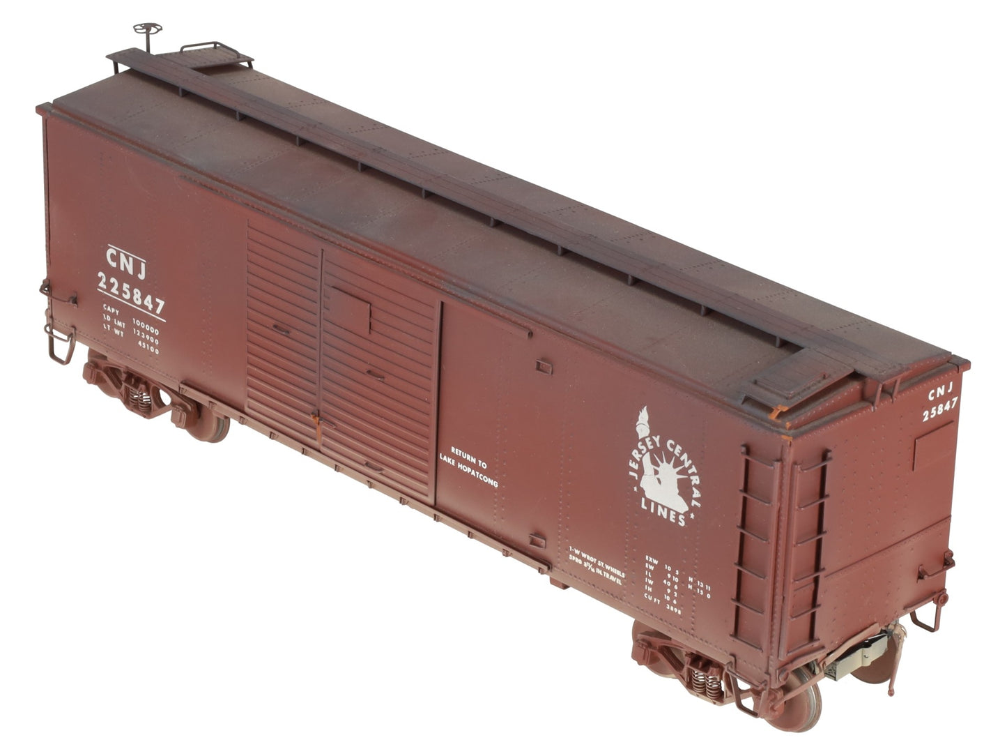 Precision Scale Company 15483 O BRASS CNJ X-28 Boxcar (Weathered) - 2 Rail/Box