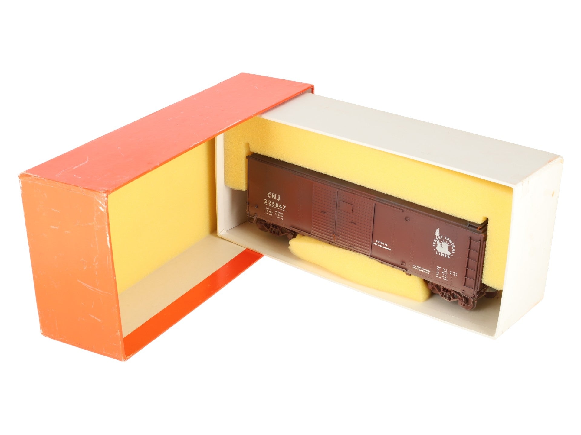 Precision Scale Company 15483 O BRASS CNJ X-28 Boxcar (Weathered) - 2 Rail/Box