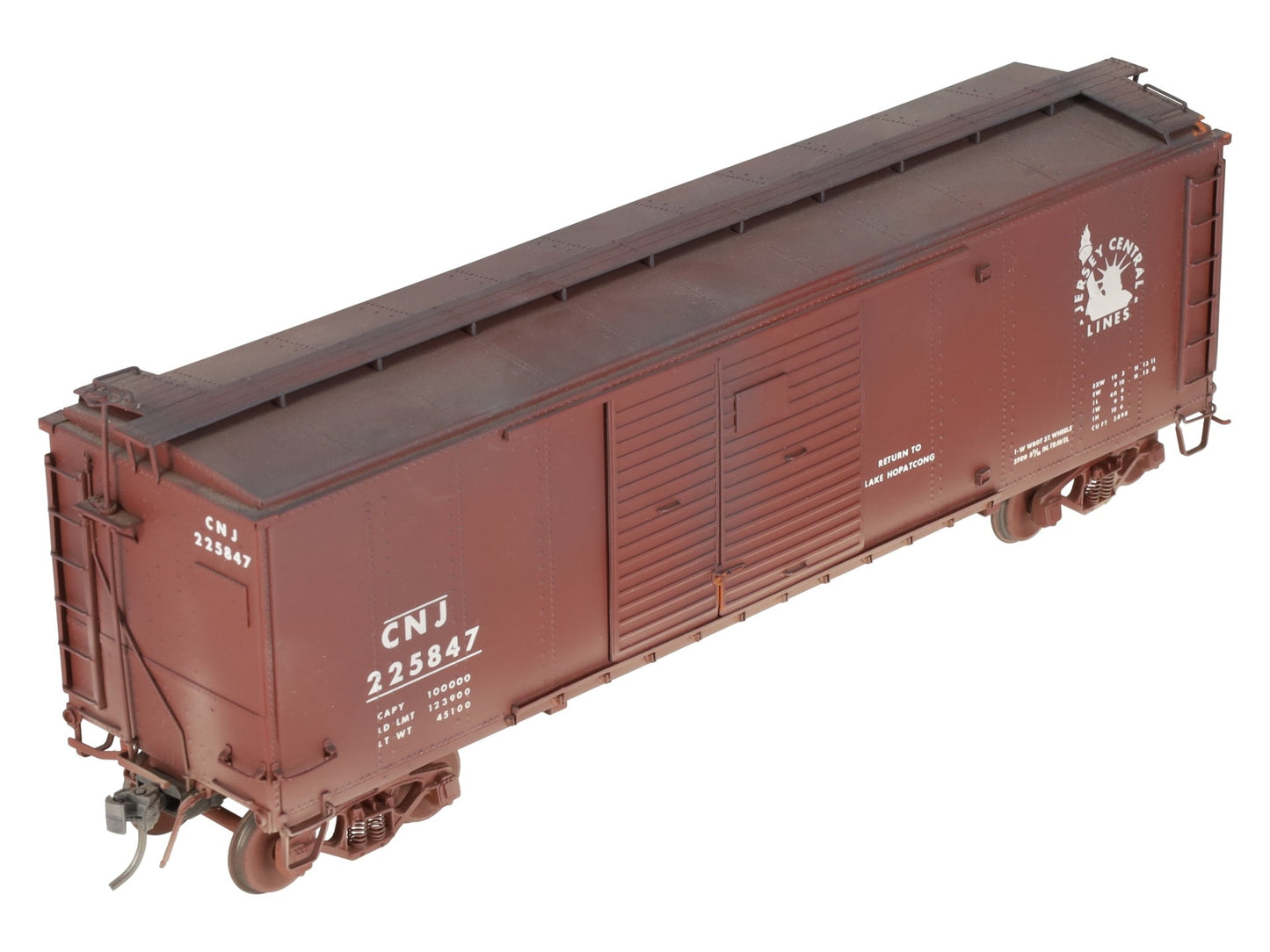 Precision Scale Company 15483 O BRASS CNJ X-28 Boxcar (Weathered) - 2 Rail/Box