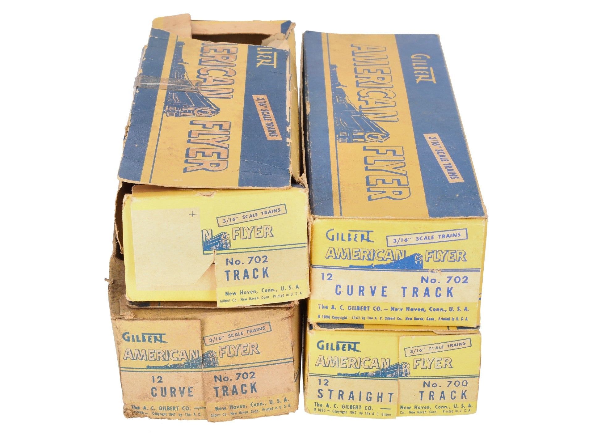 American Flyer Vintage S Postwar Track Sections # 702 & 700 (4 Boxes of 12) VG/Box