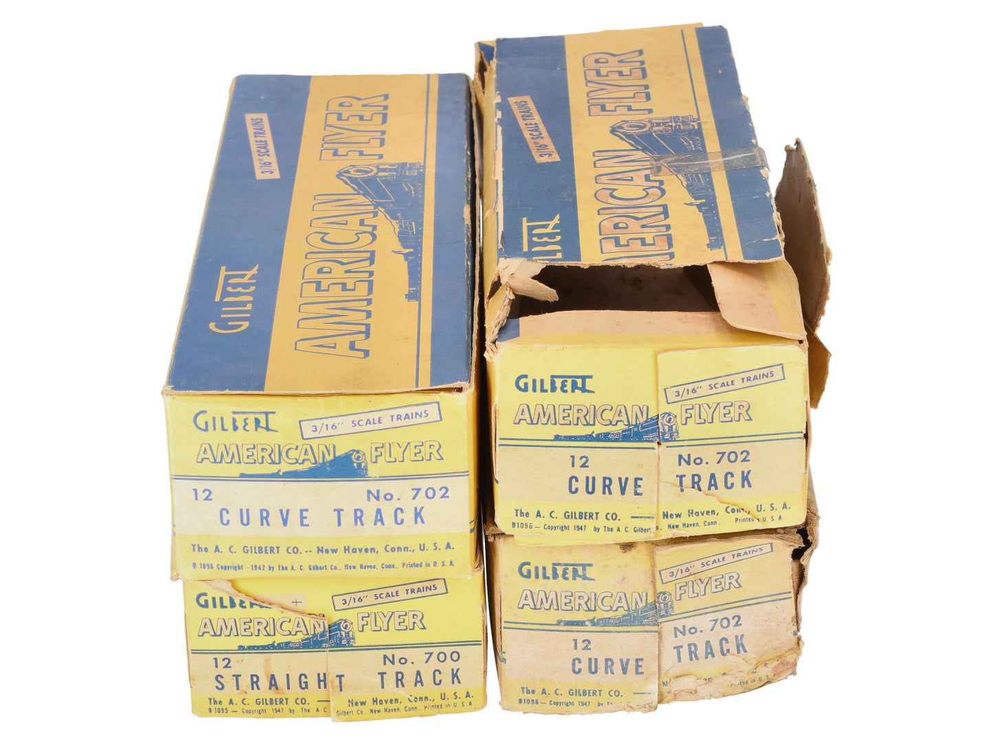 American Flyer Vintage S Postwar Track Sections # 702 & 700 (4 Boxes of 12) VG/Box