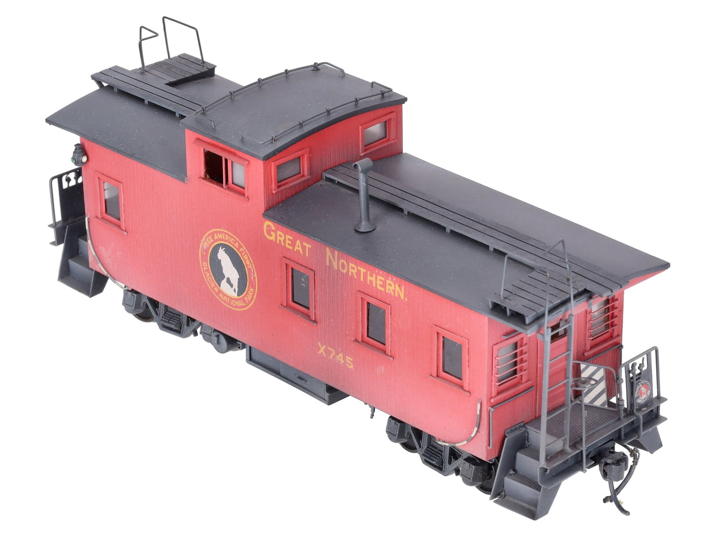 Overland O Brass Great Northern 30' Wood Caboose #X745 - Custom (2-Rail)/Box