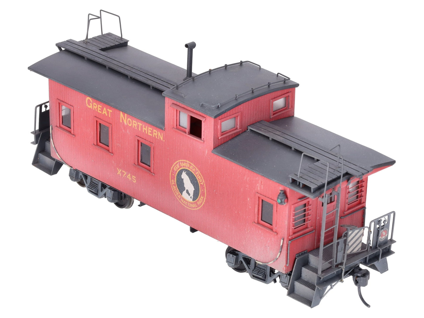 Overland O Brass Great Northern 30' Wood Caboose #X745 - Custom (2-Rail)/Box