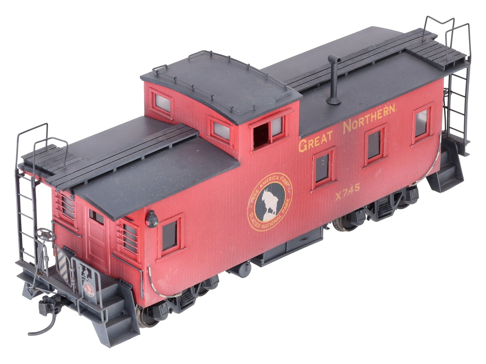 Overland O Brass Great Northern 30' Wood Caboose #X745 - Custom (2-Rail)/Box