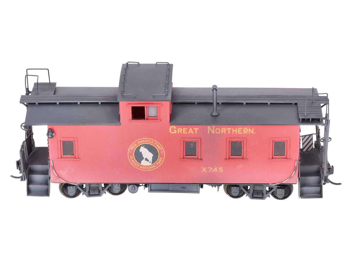 Overland O Brass Great Northern 30' Wood Caboose #X745 - Custom (2-Rail)/Box