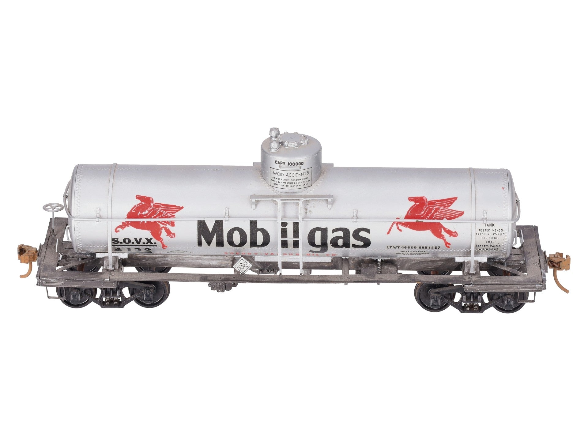 US Hobbies O Brass Mobilgas 8,000 Gallon Tank Car #4132 - Custom (2-Rail)