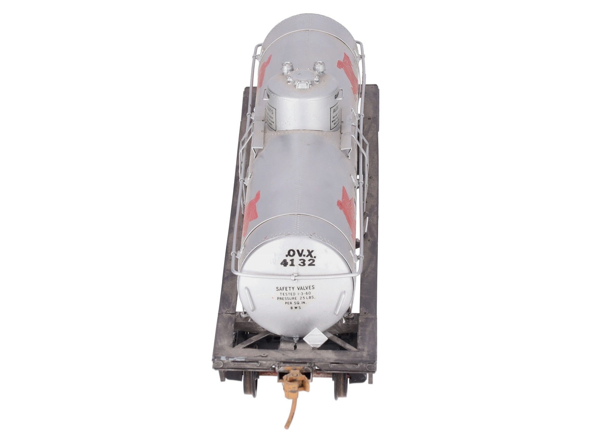 US Hobbies O Brass Mobilgas 8,000 Gallon Tank Car #4132 - Custom (2-Rail)