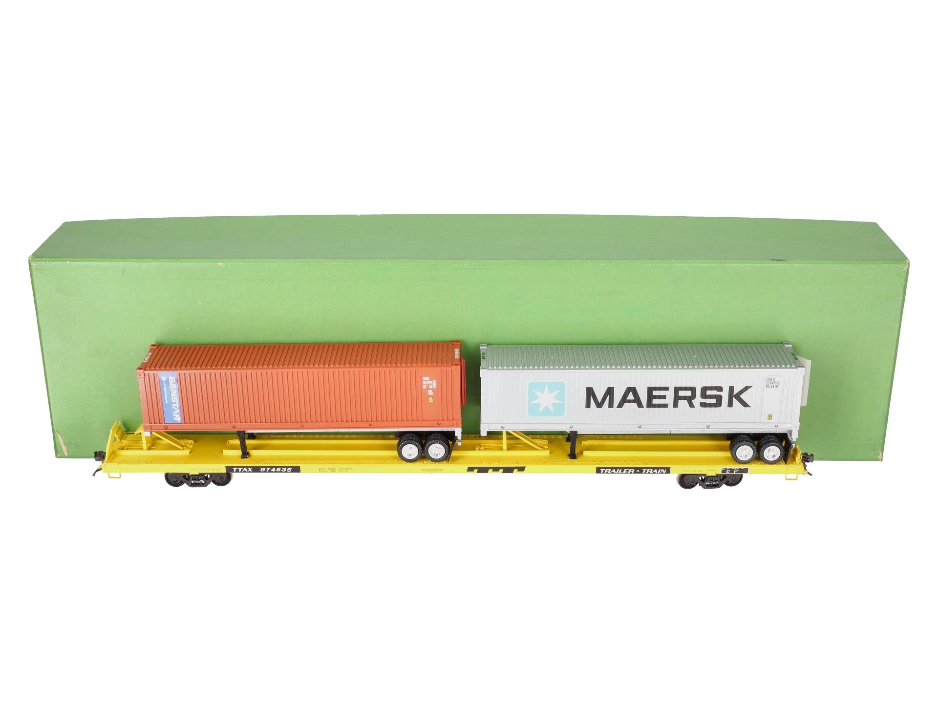 Overland OMI-0091 O 2-Rail BRASS TTAX Trailer Train #974835 w/ Container Load EX/Box