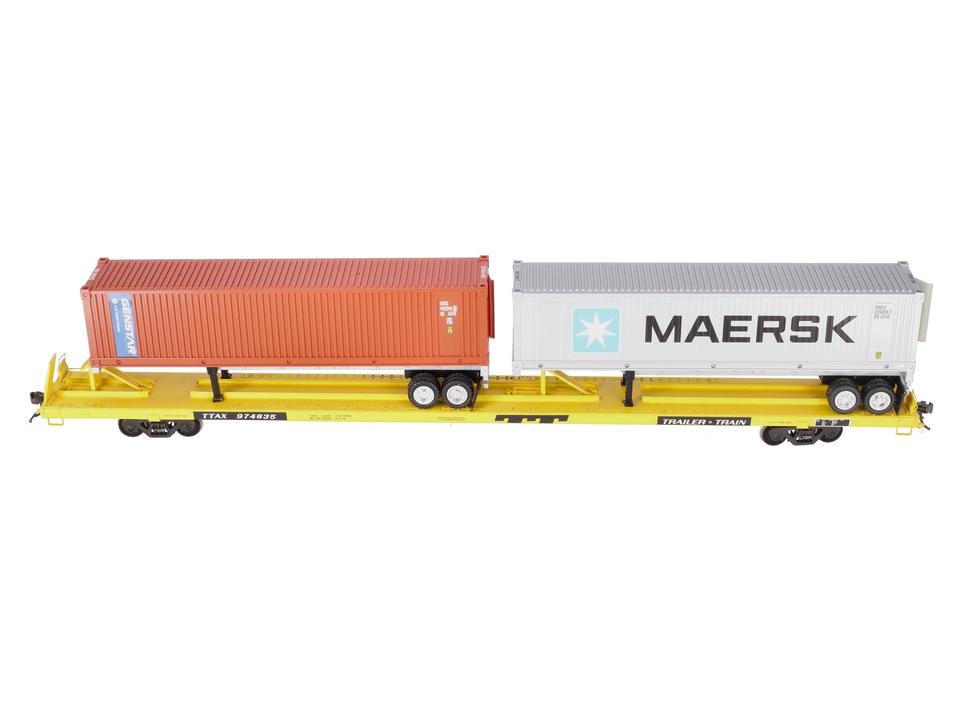 Overland OMI-0091 O 2-Rail BRASS TTAX Trailer Train #974835 w/ Container Load EX/Box