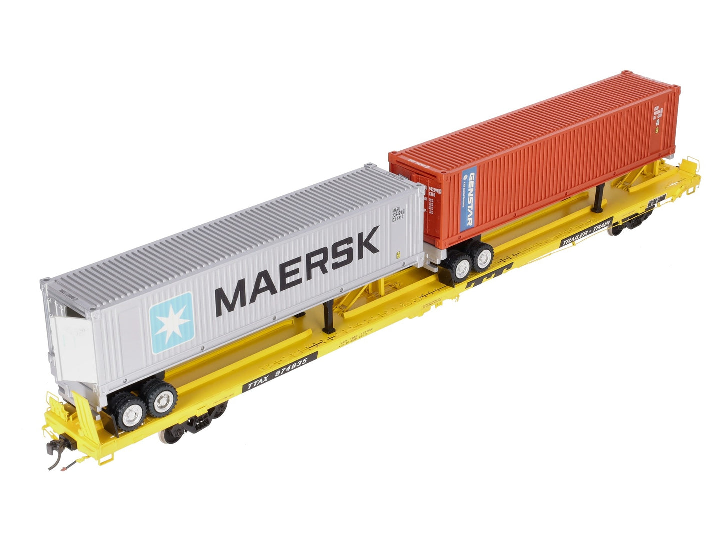 Overland OMI-0091 O 2-Rail BRASS TTAX Trailer Train #974835 w/ Container Load EX/Box