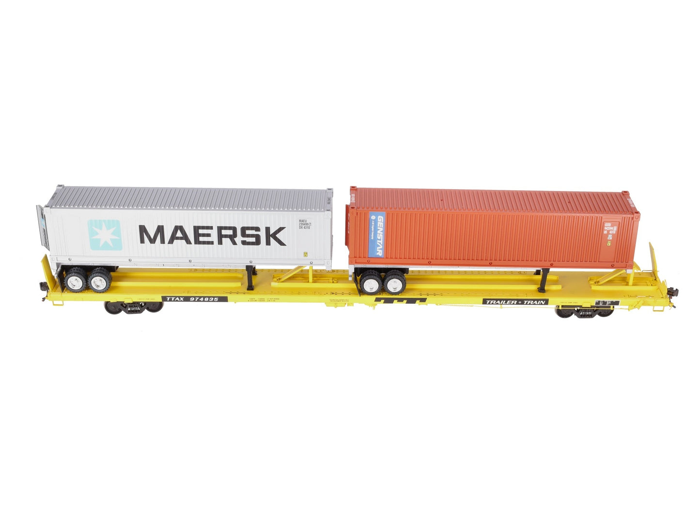Overland OMI-0091 O 2-Rail BRASS TTAX Trailer Train #974835 w/ Container Load EX/Box