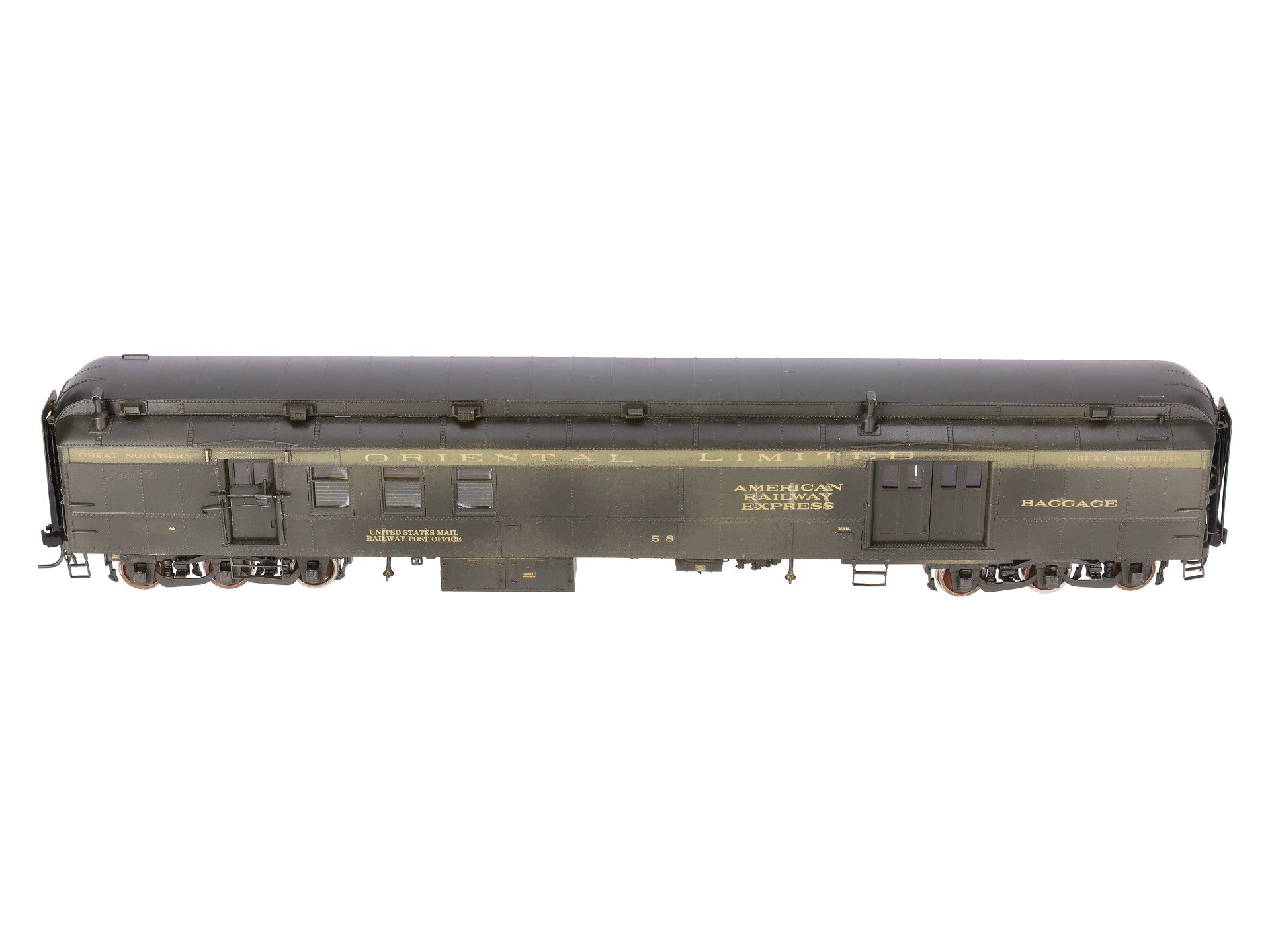 Oriental Limited 740 O Brass Great Northern Baggage/Mail Car #58 - Custom 2R/Box