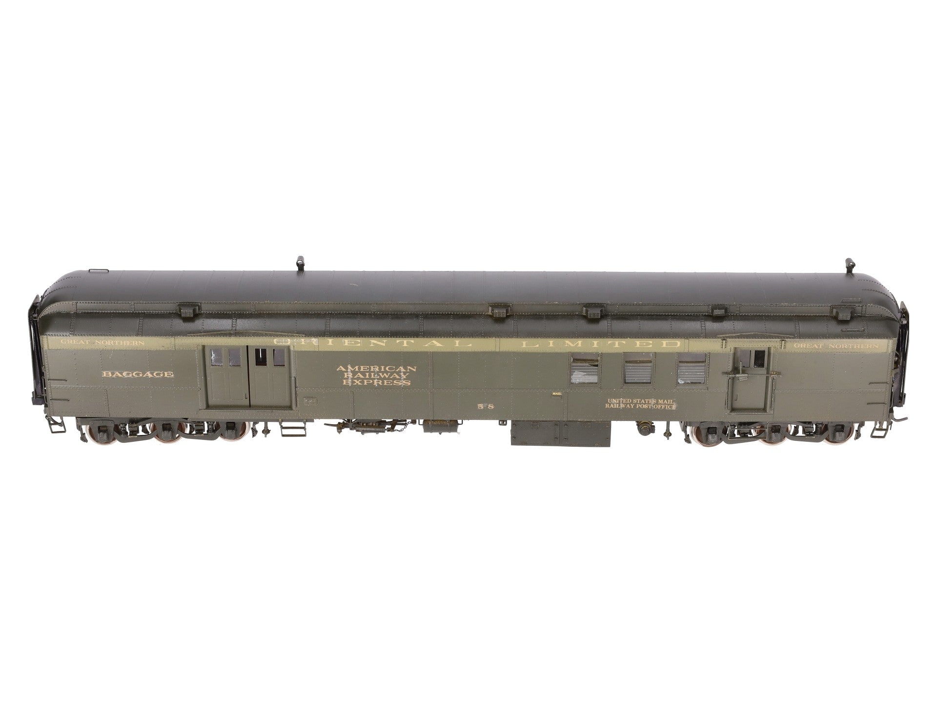Oriental Limited 740 O Brass Great Northern Baggage/Mail Car #58 - Custom 2R/Box