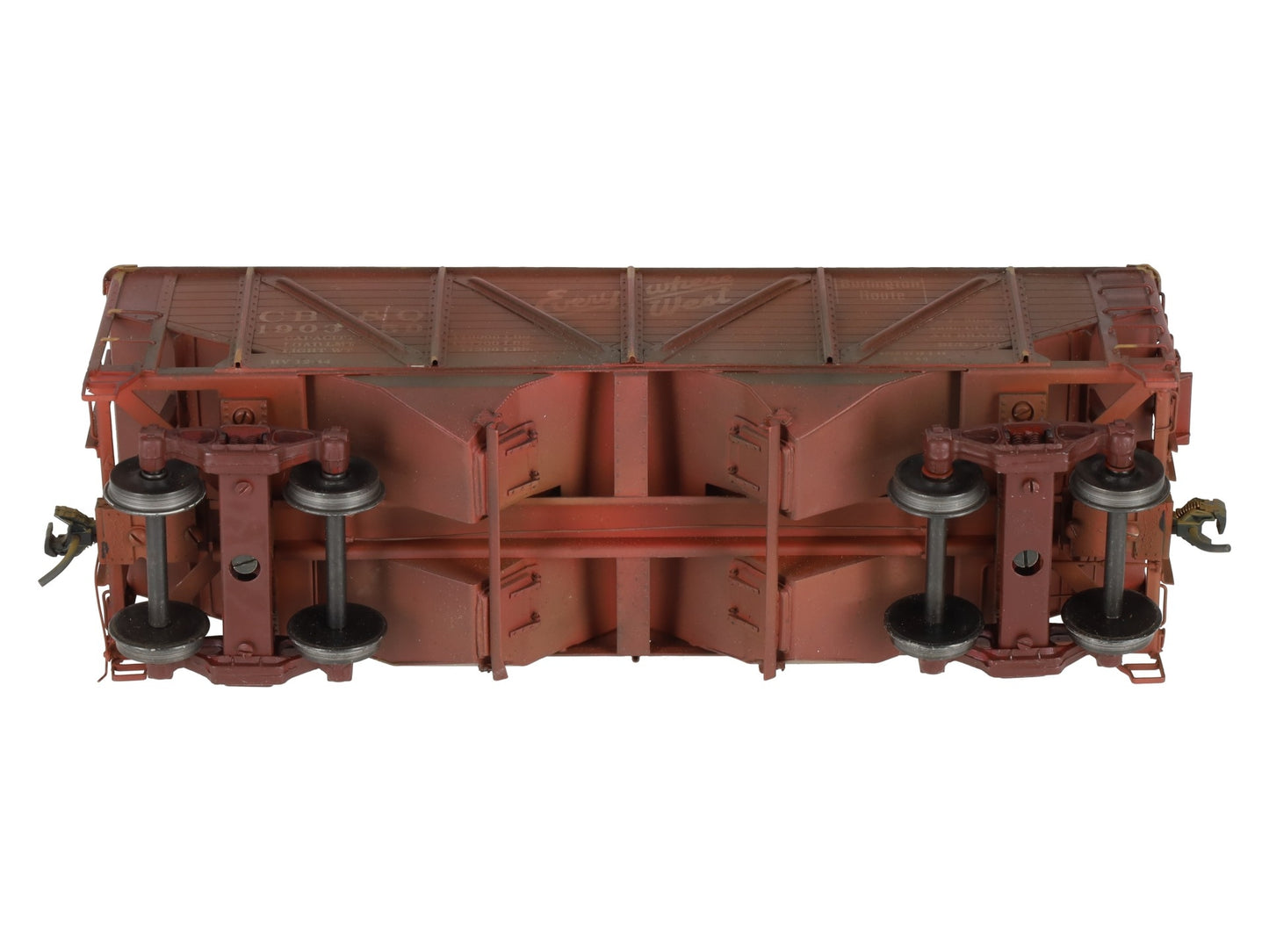 Precision Scale Co. 15009 O Brass CB&Q 55-Ton Twin Hopper 2-Rail -Painted/Box