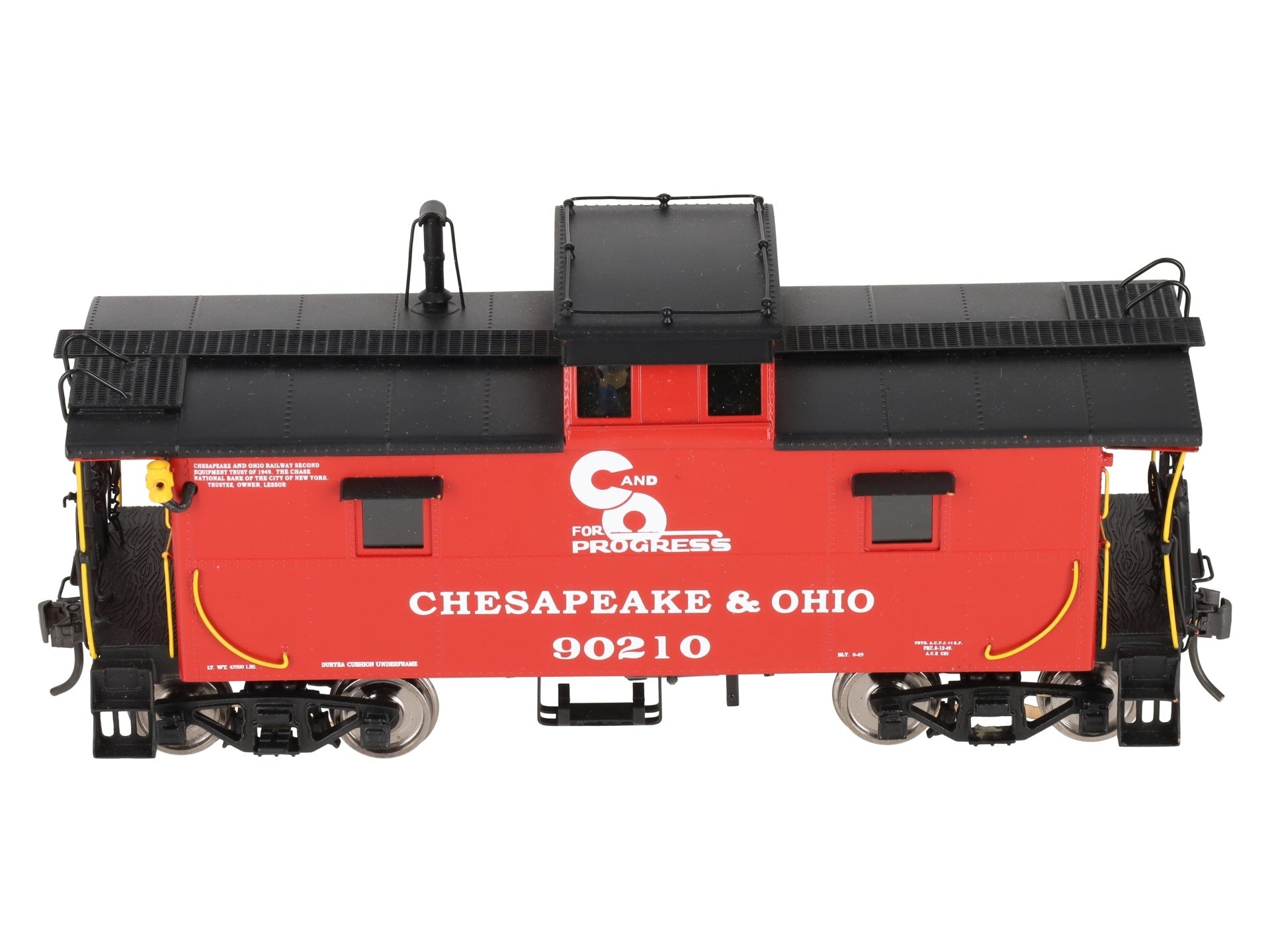 Sunset Models O Brass Chesapeake & Ohio Caboose #90210 (2-Rail) -Painted EX