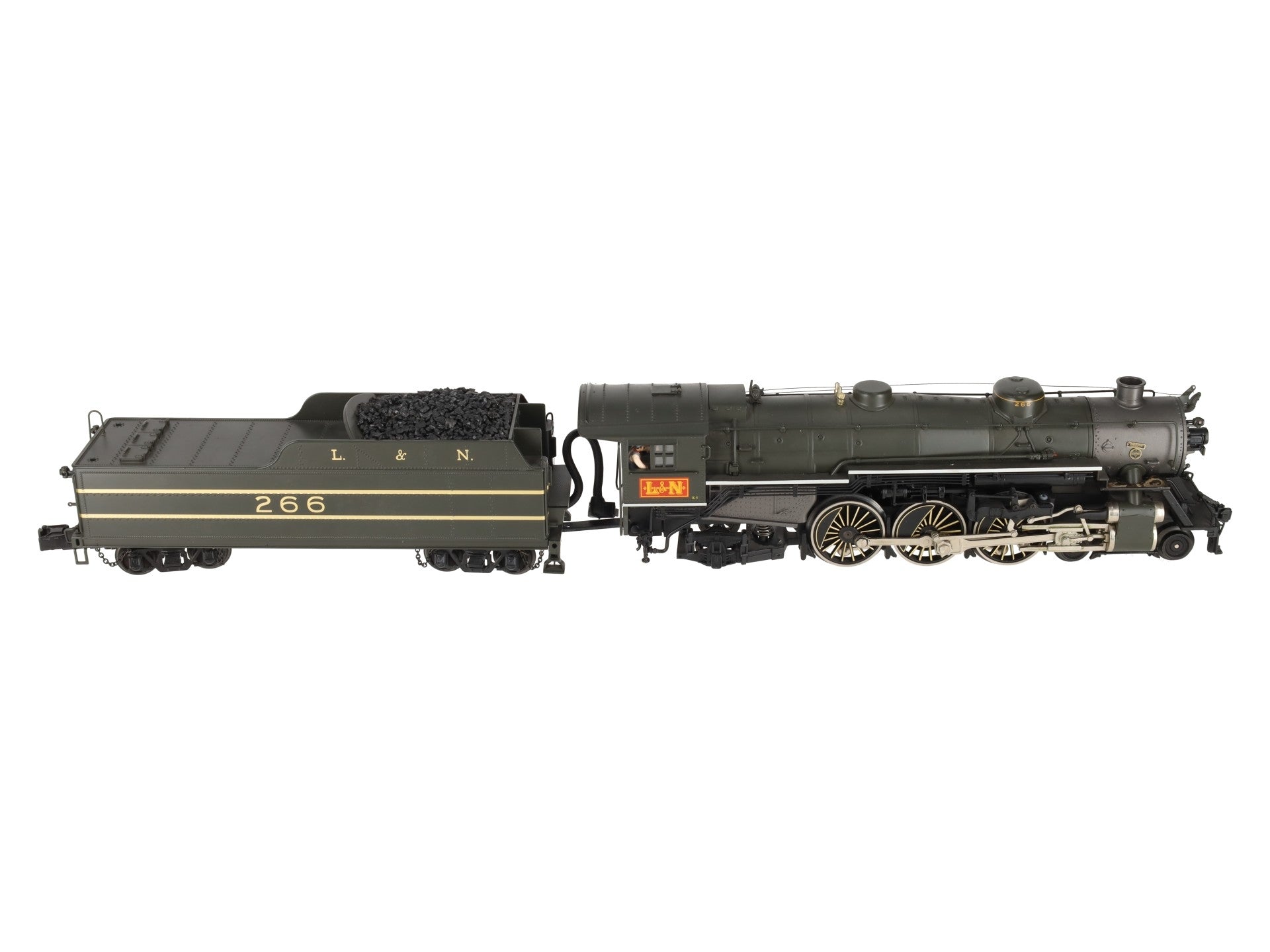 MTH 20-3104-1 O Gauge L&N 4-6-2 Heavy Pacific Steam Loco & Tender #266 w PS2 EX/Box