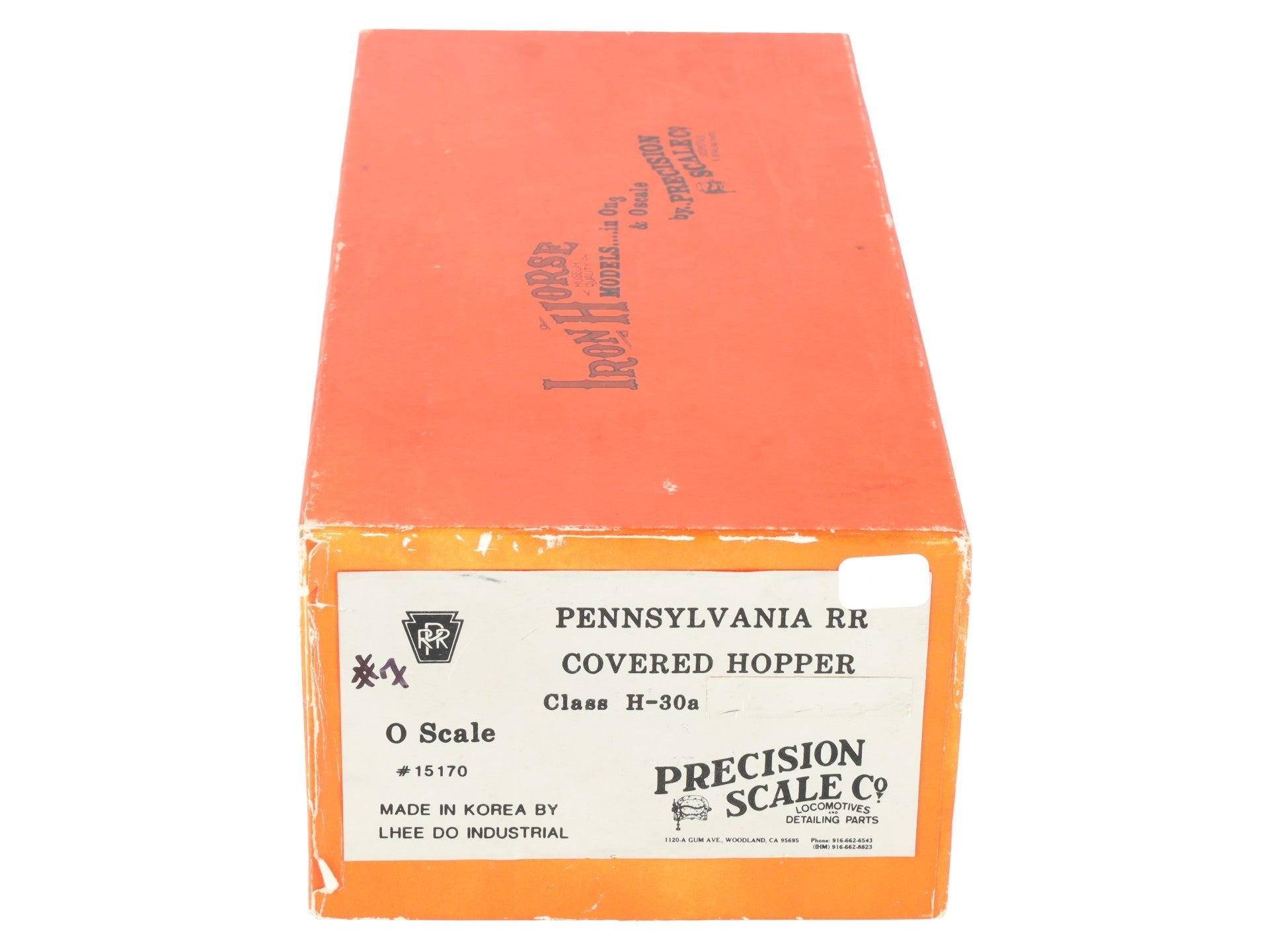 Precision Scale Company 15170 O PRR H-30a Covered Hopper (2-Rail) -Painted/Box