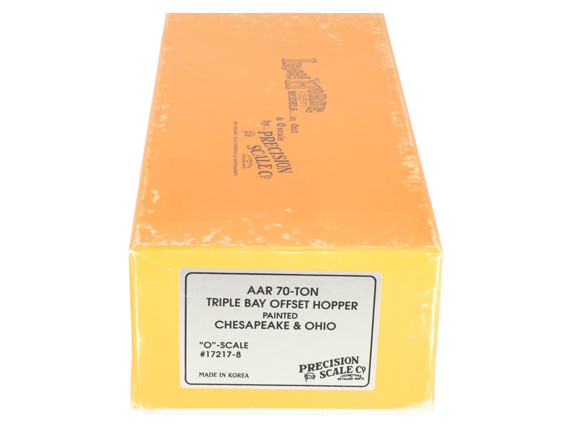 Precision Scale Co. 17217-8 O Brass C&O 70-Ton Triple Bay Hopper (2 Rail) -F/P VG/Box
