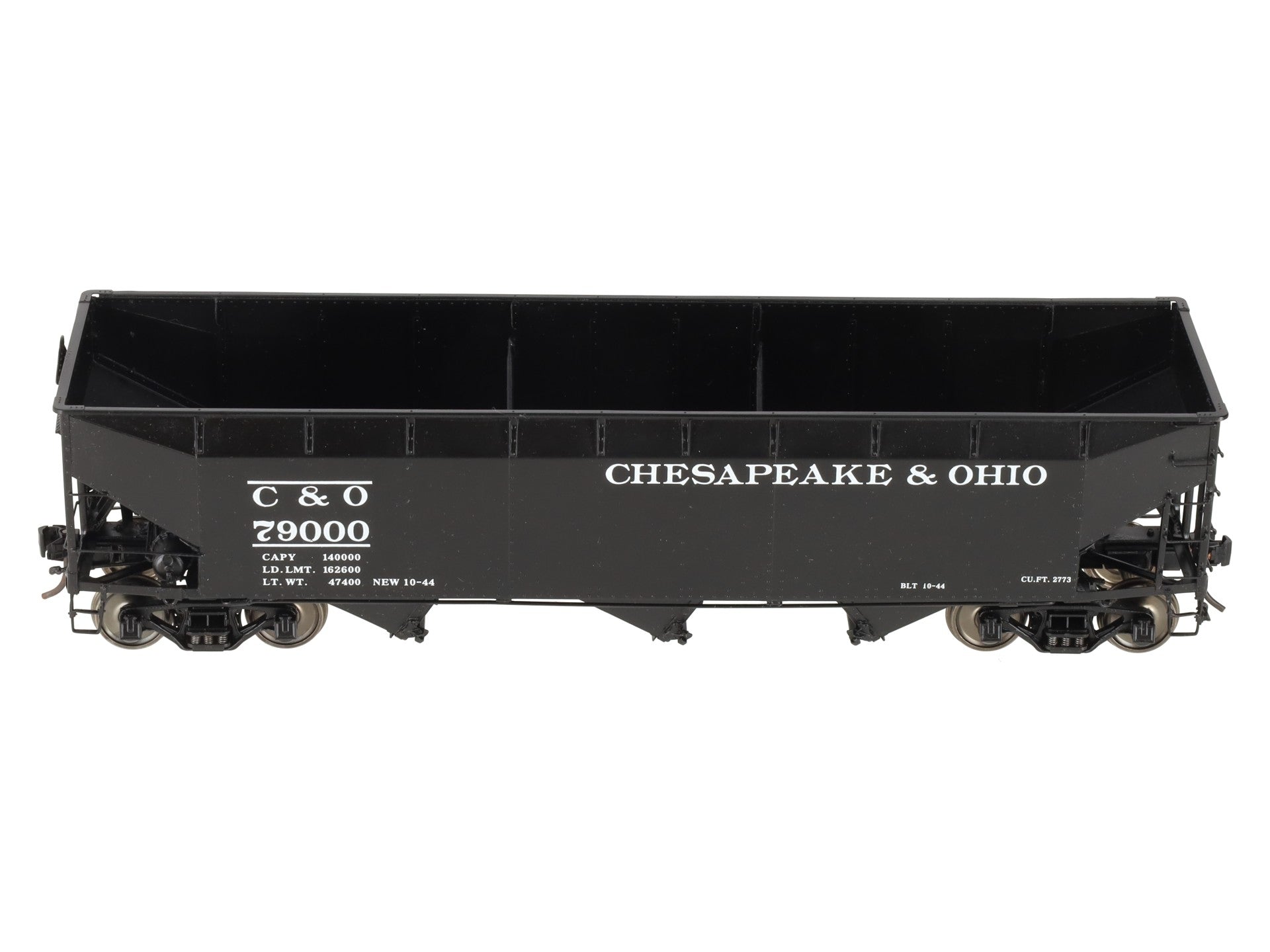 Precision Scale Co. 17217-8 O Brass C&O 70-Ton Triple Bay Hopper (2 Rail) -F/P VG/Box