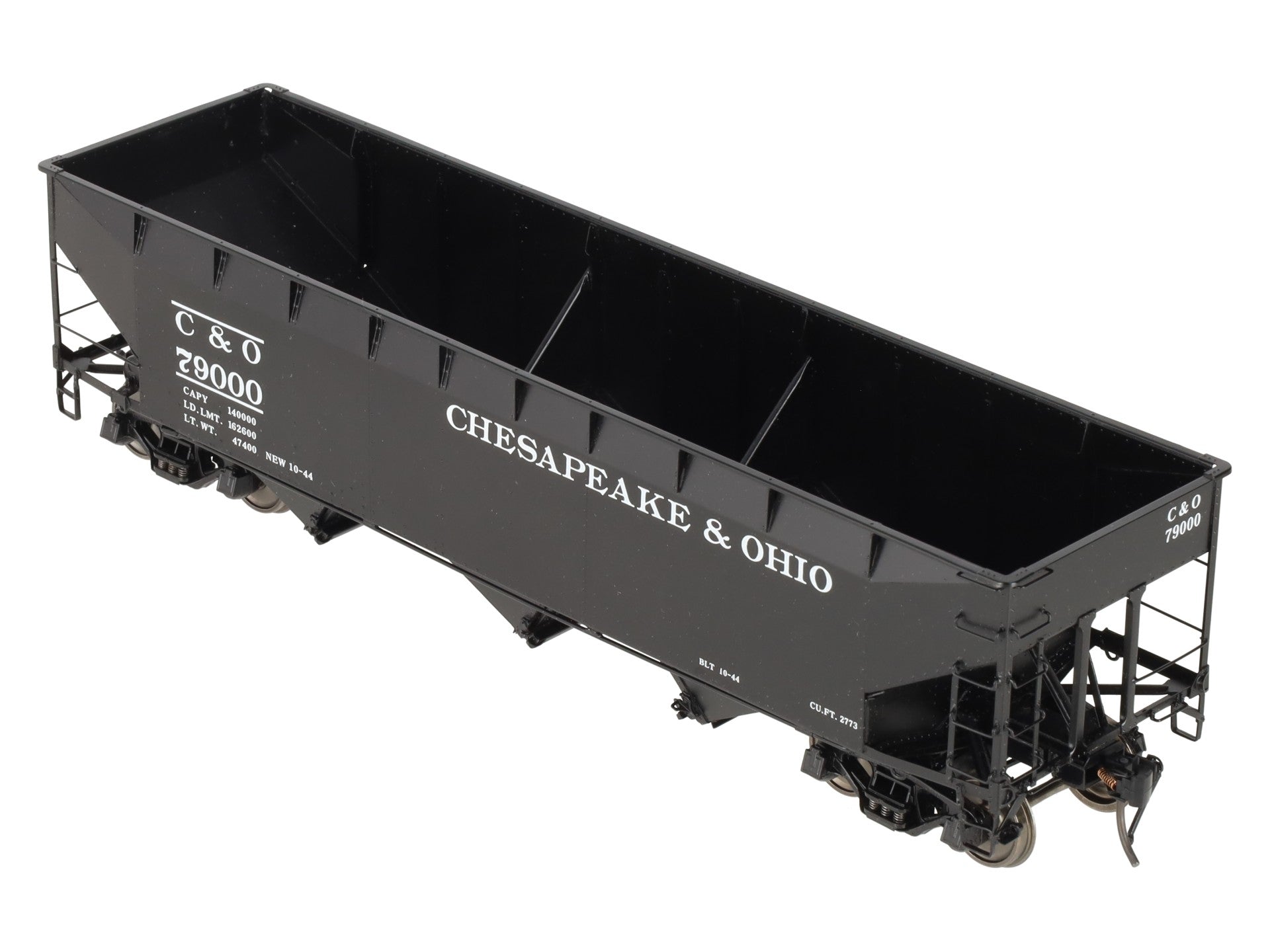 Precision Scale Co. 17217-8 O Brass C&O 70-Ton Triple Bay Hopper (2 Rail) -F/P VG/Box