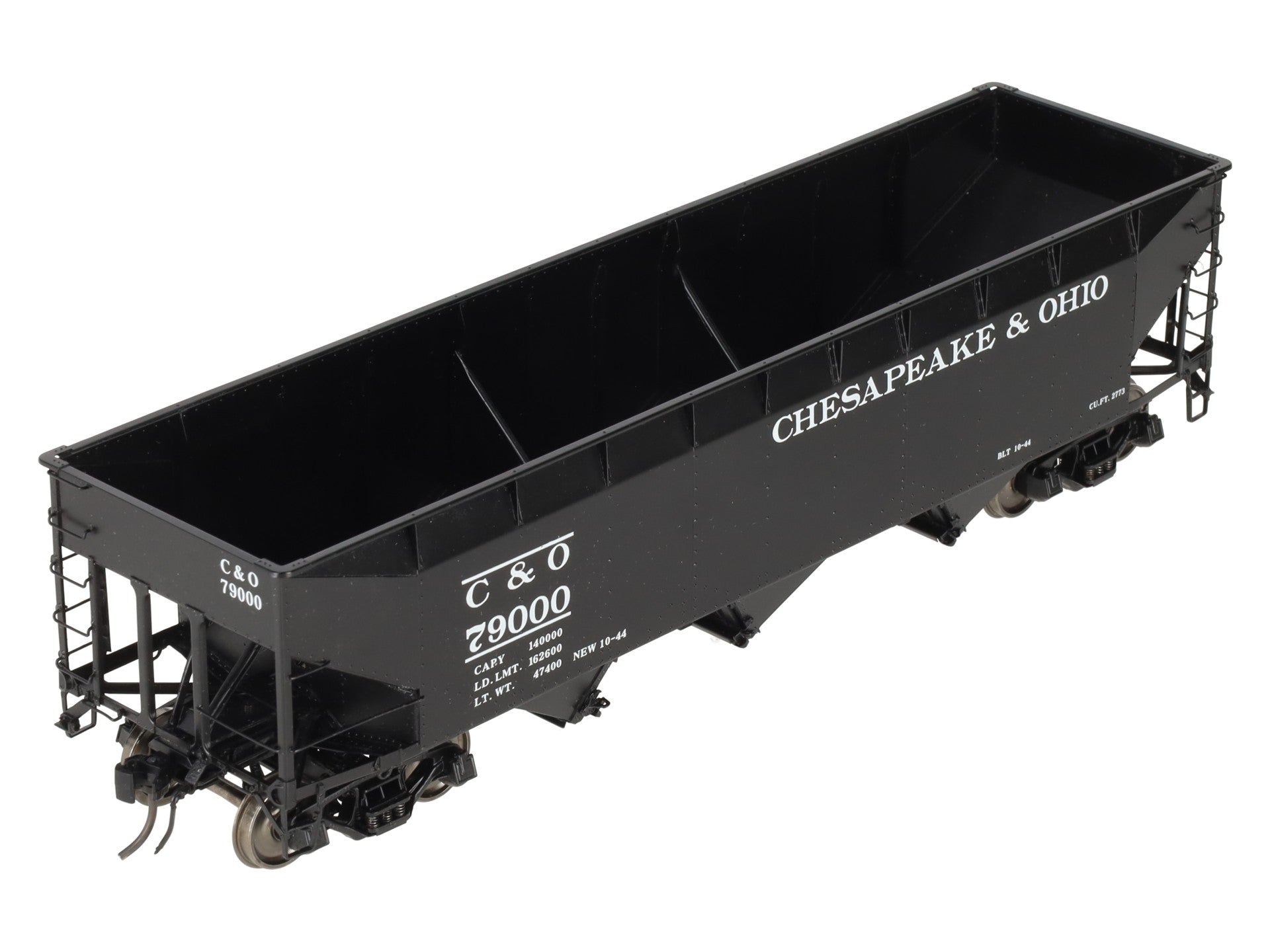 Precision Scale Co. 17217-8 O Brass C&O 70-Ton Triple Bay Hopper (2 Rail) -F/P VG/Box