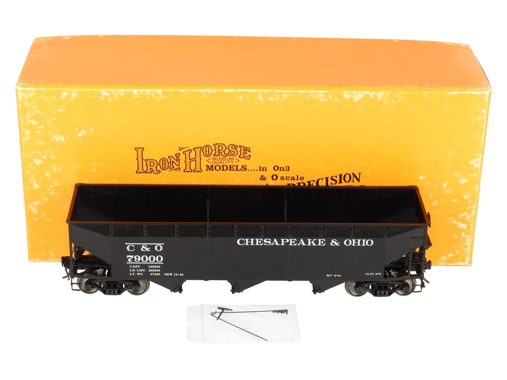 Precision Scale Co. 17217-8 O Brass C&O 70-Ton Triple Bay Hopper (2 Rail) -F/P VG/Box