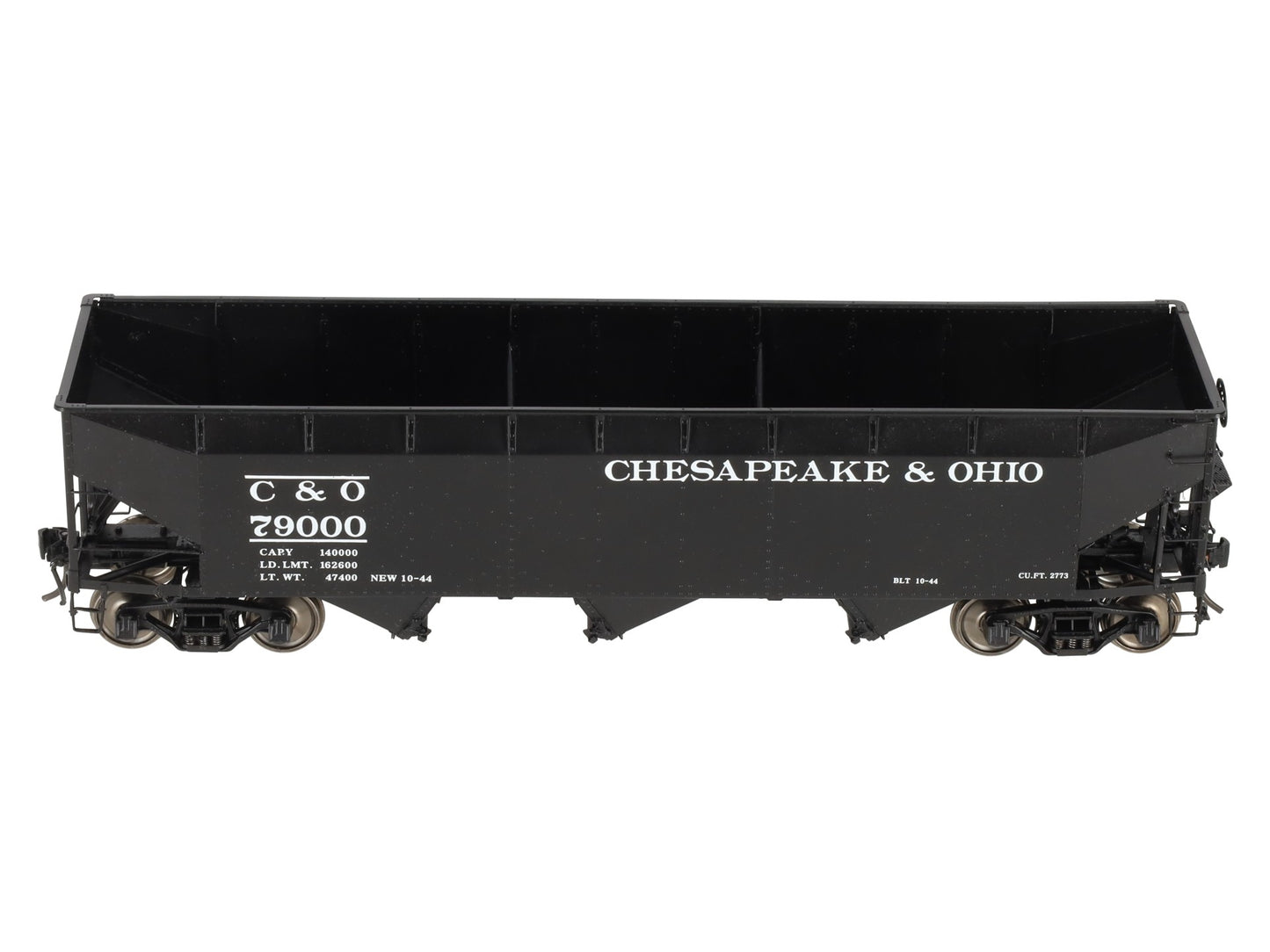 Precision Scale Co. 17217-8 O Brass C&O 70-Ton Triple Bay Hopper (2 Rail) -F/P VG/Box