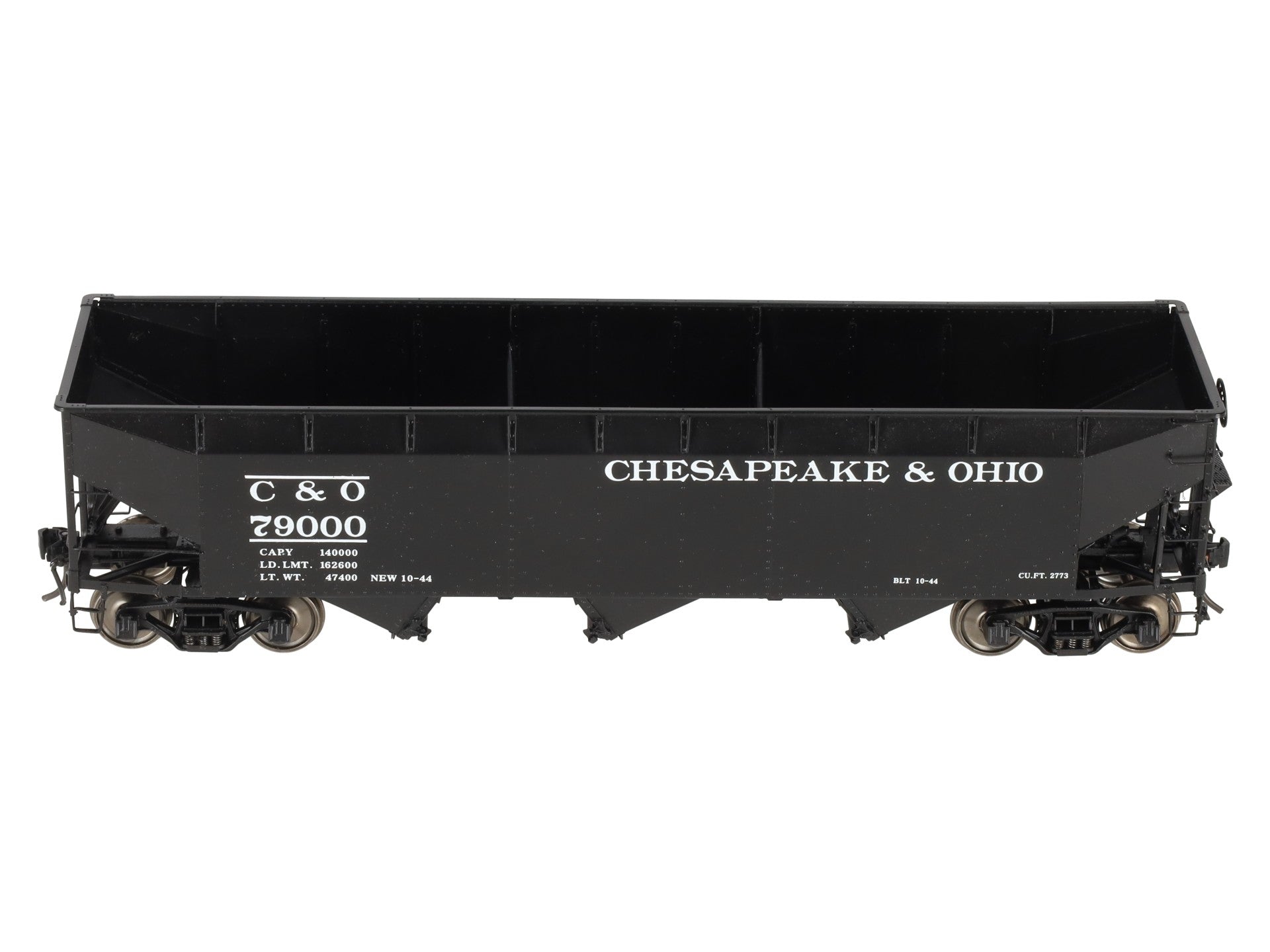 Precision Scale Co. 17217-8 O Brass C&O 70-Ton Triple Bay Hopper (2 Rail) -F/P VG/Box