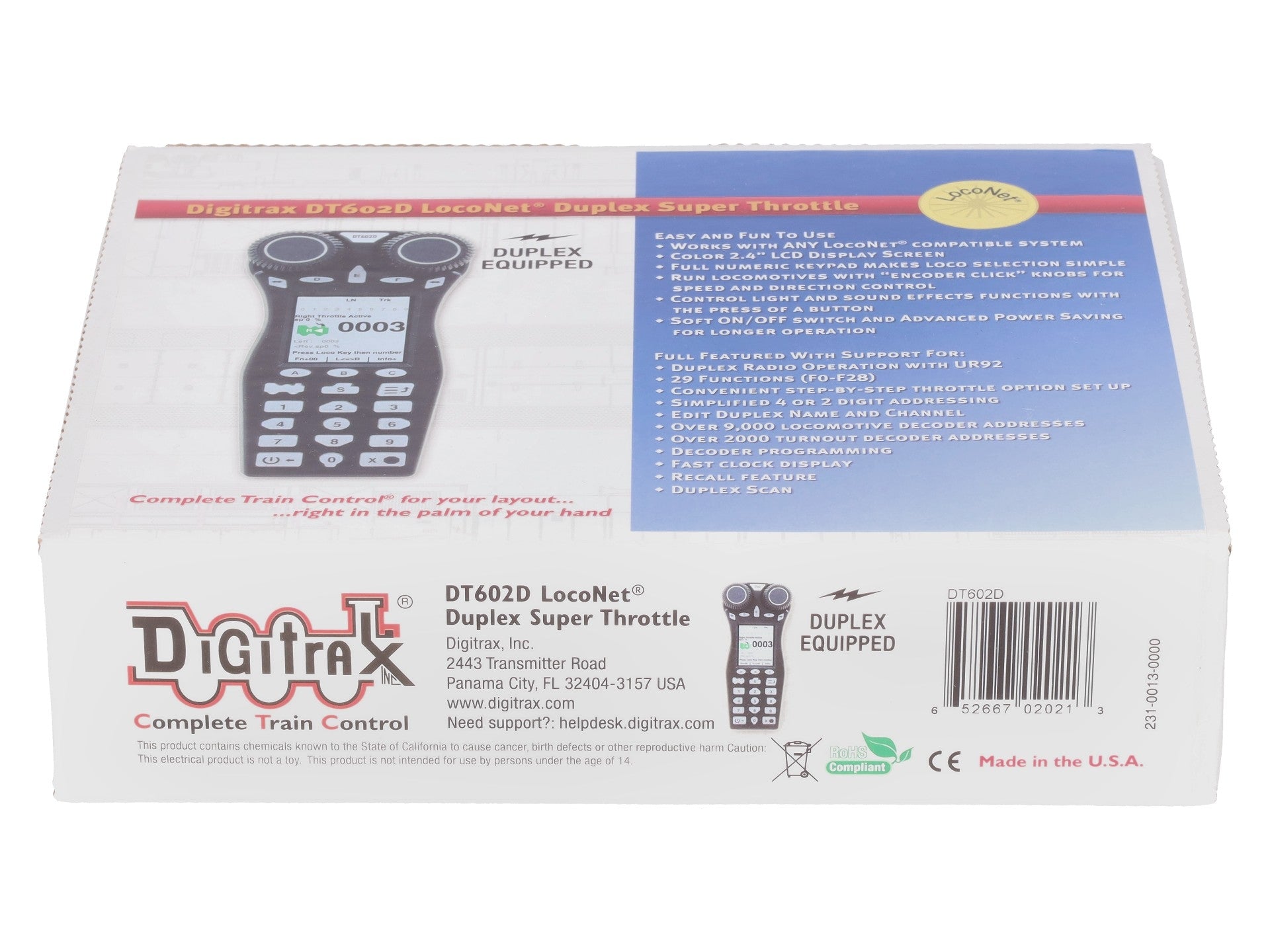 Digitrax DT602D LocoNet Advanced Duplex Super Throttle EX/Box