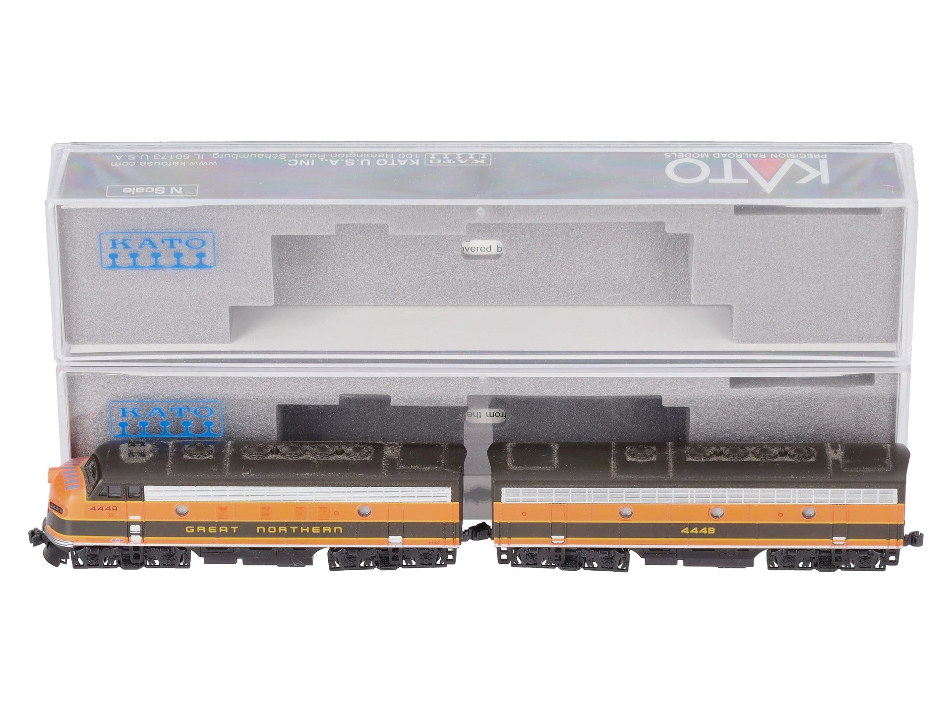 Kato 106-0420 N Great Northern EMD F7A/F7B Diesel Locomotive #444A/#444B EX/Box