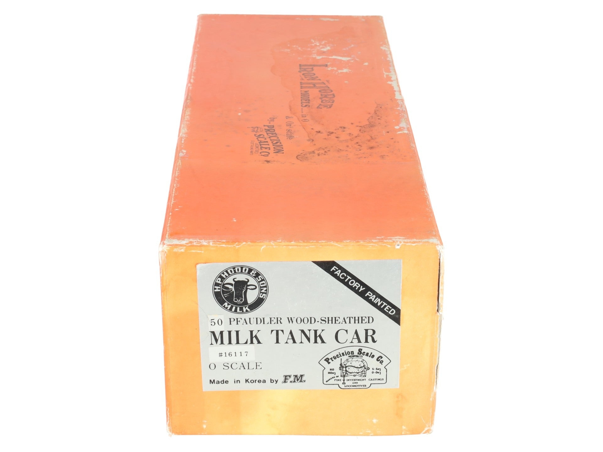 Precision Scale Co. 16117 H.P. Hood & Sons Brass Milk Tank Car (2-Rail) -F/P EX/Box