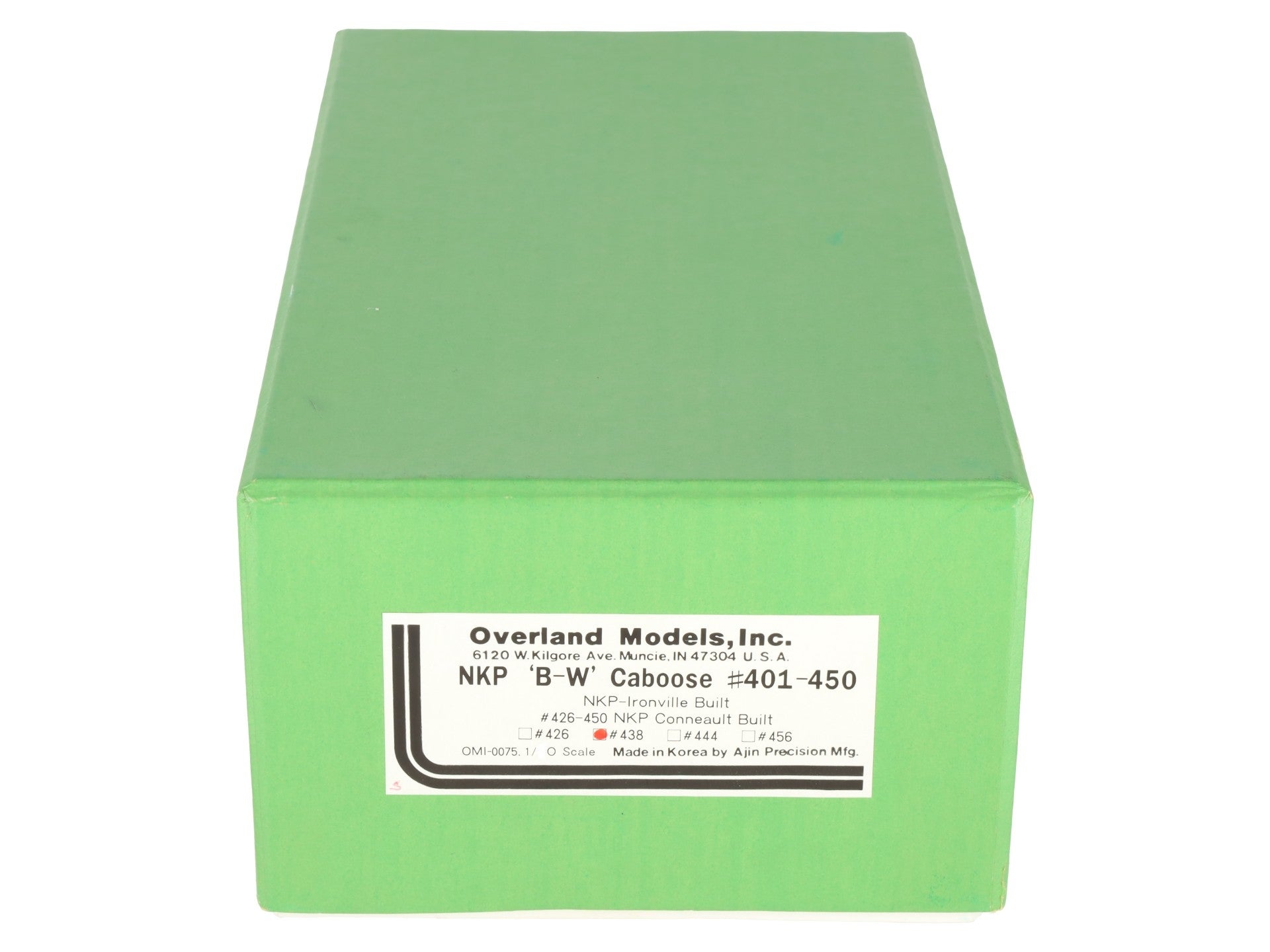Overland OMI-0075.1 O Brass Nickel Plate Road B-W Caboose #438 (2-Rail) -F/P EX/Box