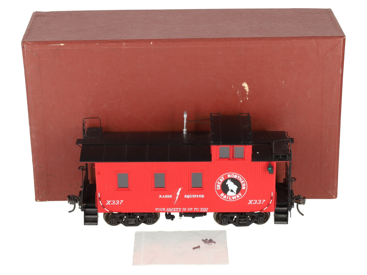 Beaver Creek Model Co. O Brass Great Northern Wood Caboose #X337 (2-Rail) EX/Box