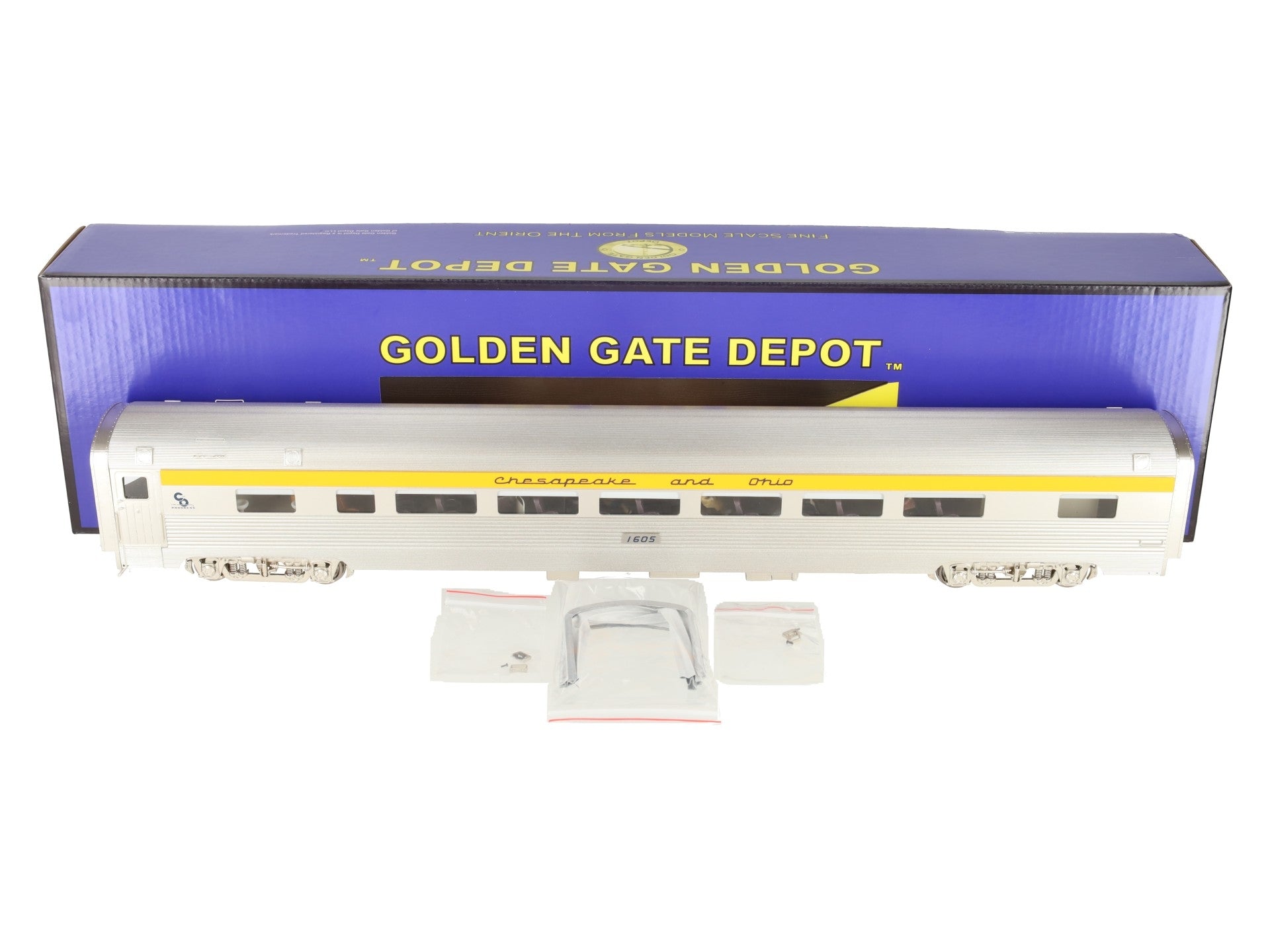 Golden Gate Depot O Chesapeake & Ohio Chessie Aluminum Coach Car #1605 (2-Rail) LN/Box
