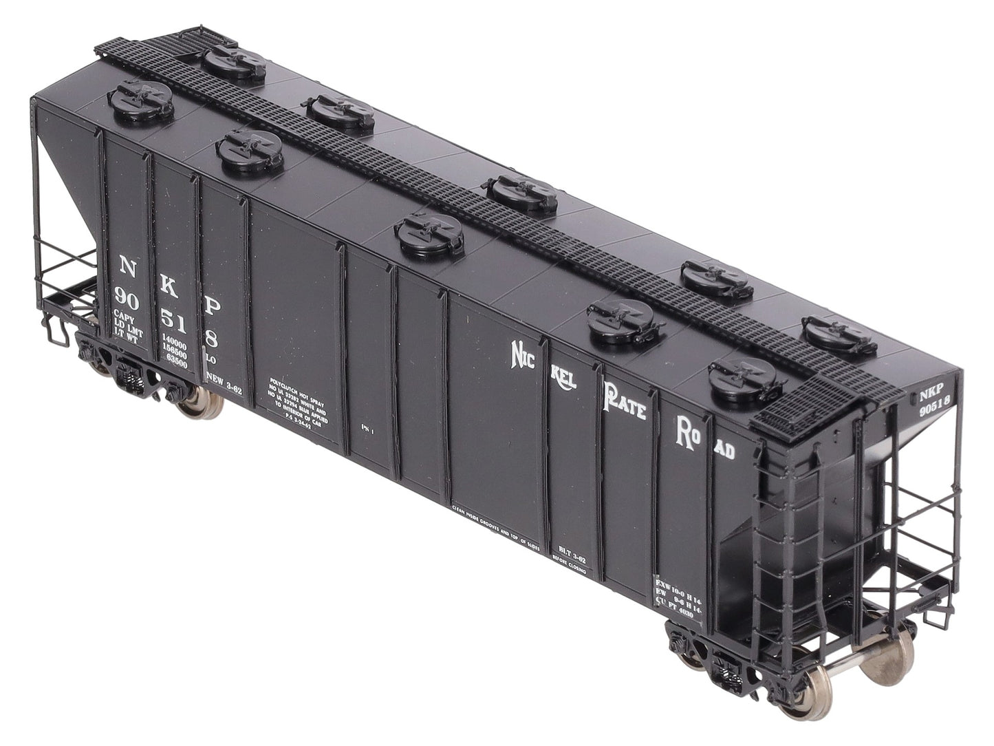 Overland 3299 HO Brass Nickel Plate Road Hopper Car 4,000 Cu.Ft. Painted #90518 EX/Box