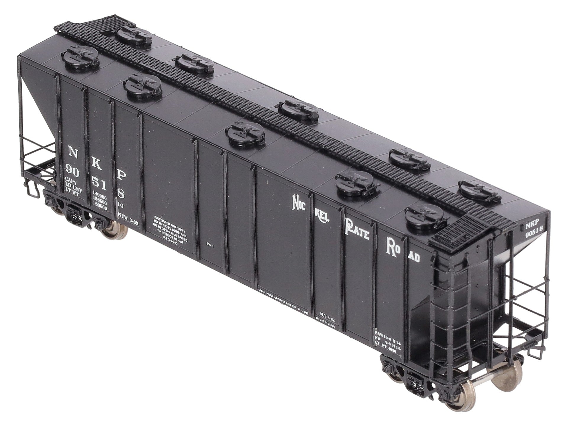 Overland 3299 HO Brass Nickel Plate Road Hopper Car 4,000 Cu.Ft. Painted #90518 EX/Box