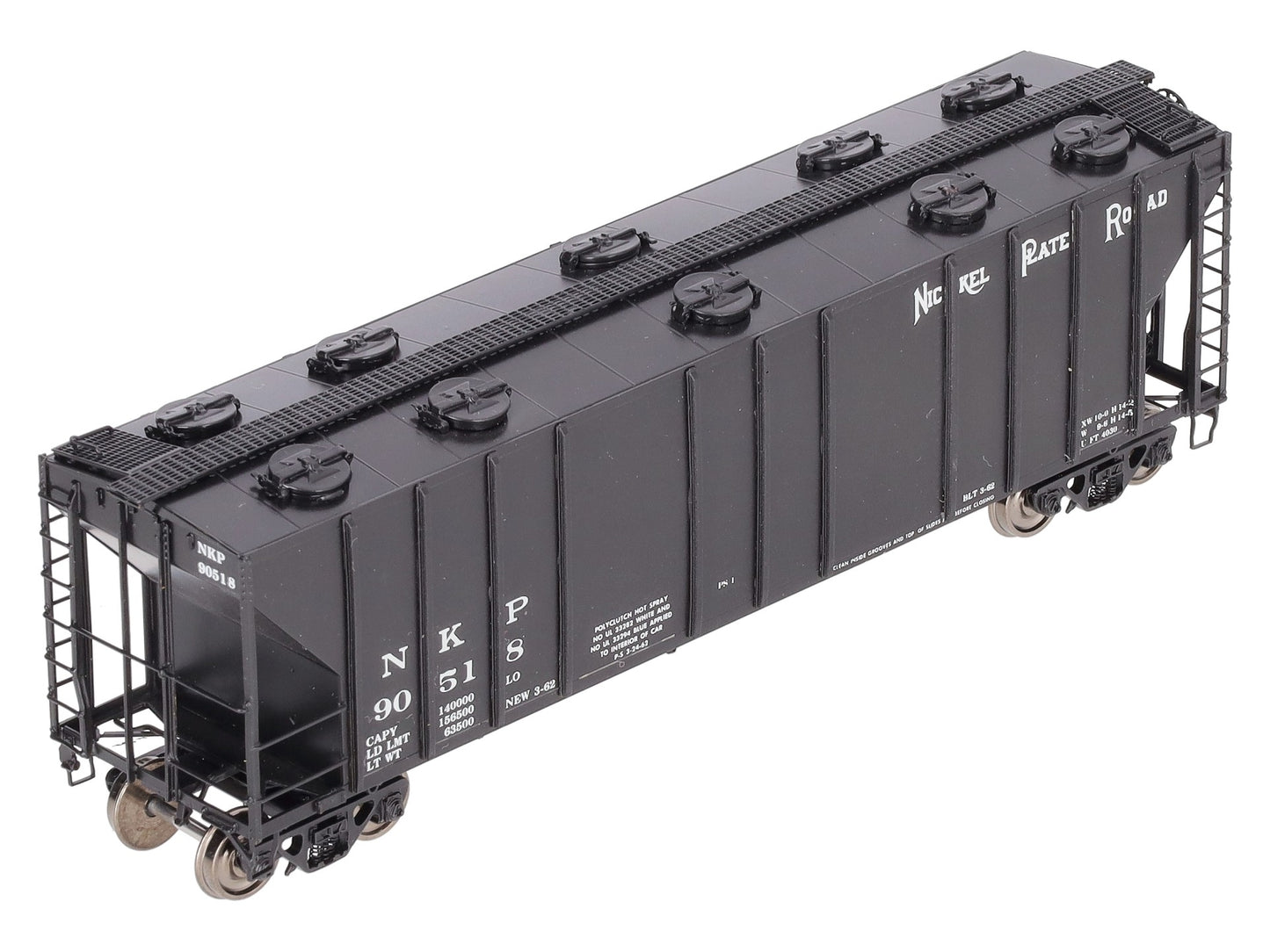 Overland 3299 HO Brass Nickel Plate Road Hopper Car 4,000 Cu.Ft. Painted #90518 EX/Box