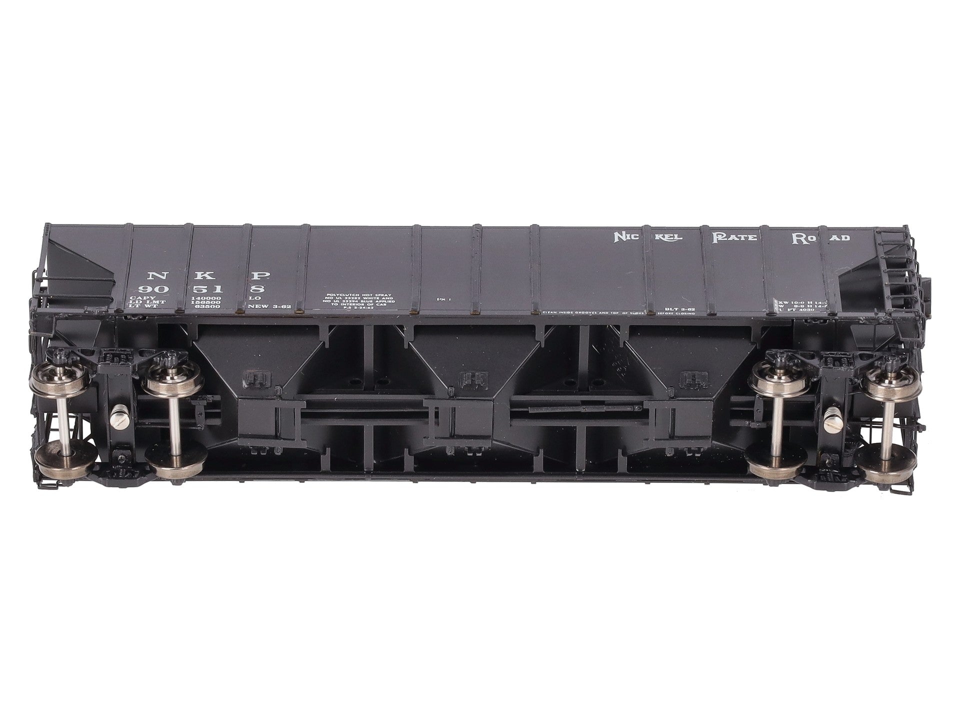 Overland 3299 HO Brass Nickel Plate Road Hopper Car 4,000 Cu.Ft. Painted #90518 EX/Box