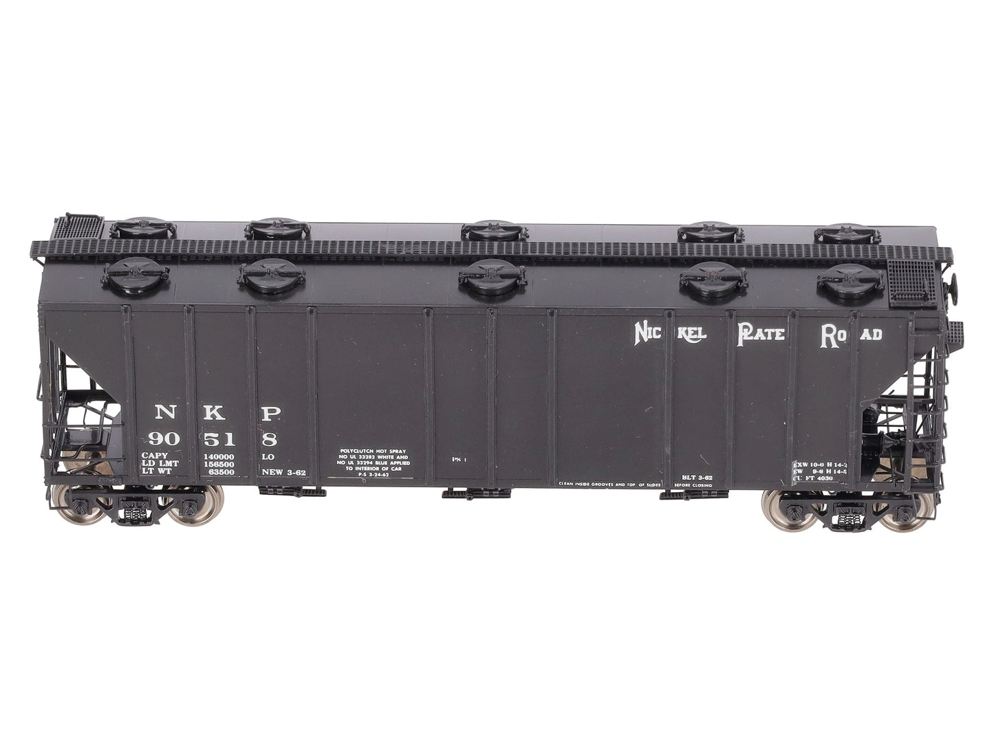 Overland 3299 HO Brass Nickel Plate Road Hopper Car 4,000 Cu.Ft. Painted #90518 EX/Box