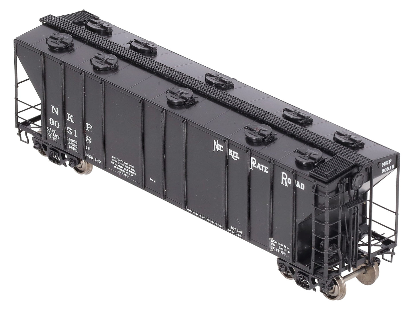 Overland 3299 HO Brass Nickel Plate Road Hopper Car 4,000 Cu.Ft. Painted #90518 EX/Box