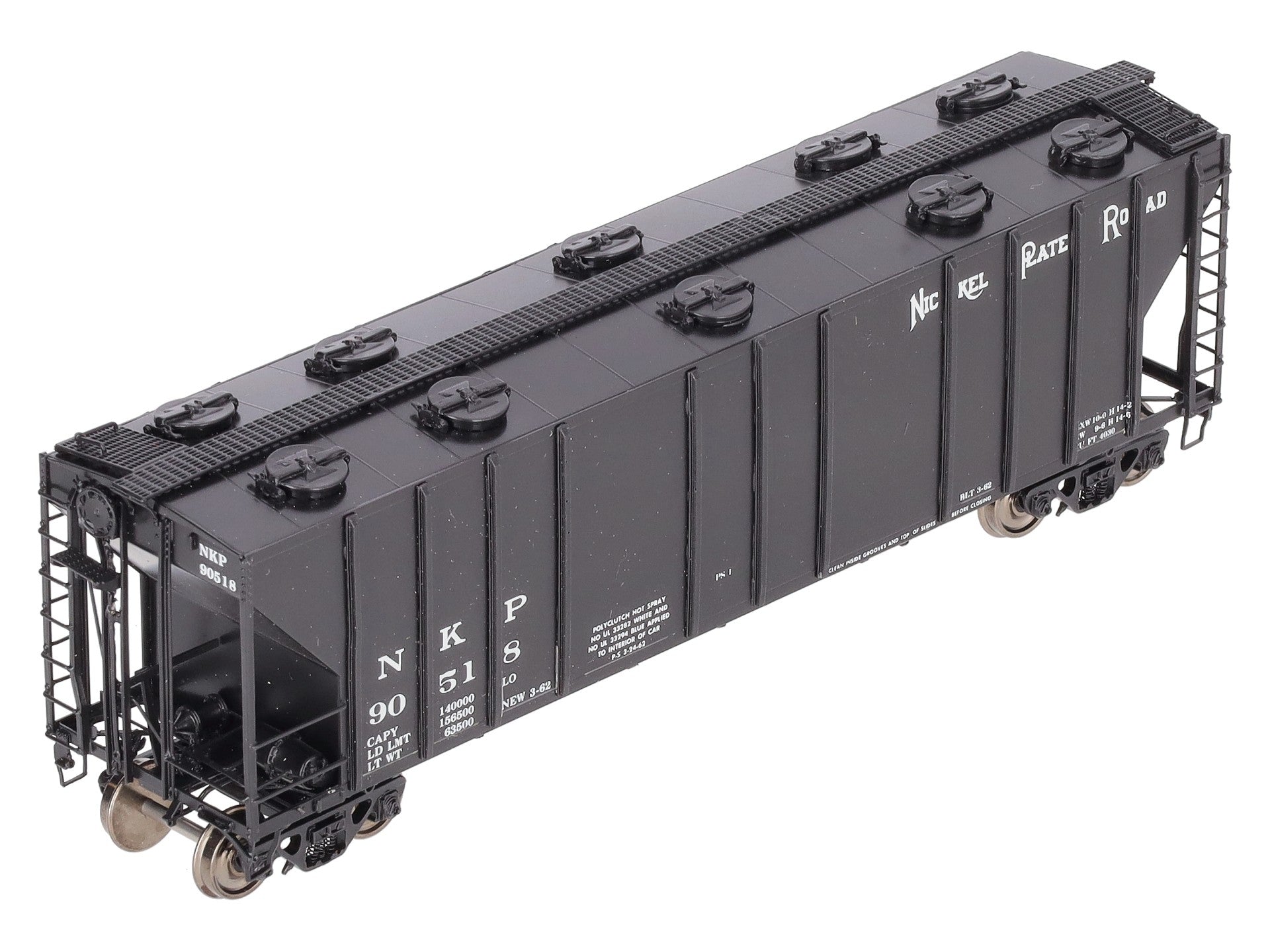 Overland 3299 HO Brass Nickel Plate Road Hopper Car 4,000 Cu.Ft. Painted #90518 EX/Box