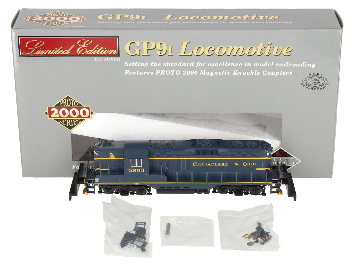Proto 2000 31125 HO Scale C&O EMD GP9 Diesel Locomotive #5903 w/DCC & Sound LN/Box