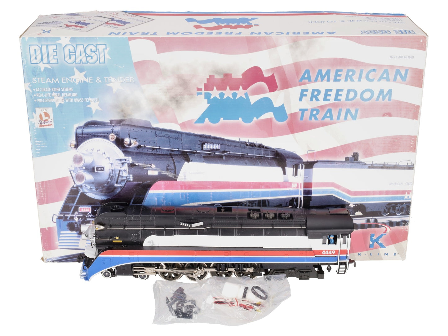 K-Line K3601-4449 American Freedom Train GS-4 Steam Engine #4449 EX/Box