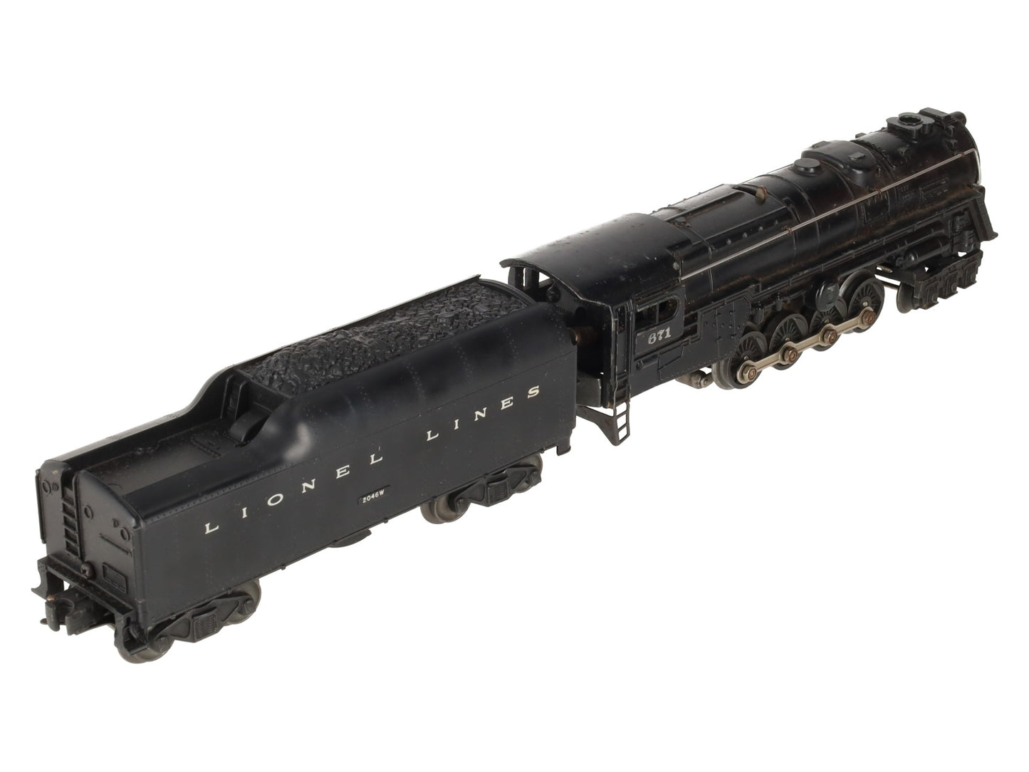 Lionel 671 Vintage O 6-8-6 Die-Cast Steam Turbine Locomotive w/2046W Tender VG