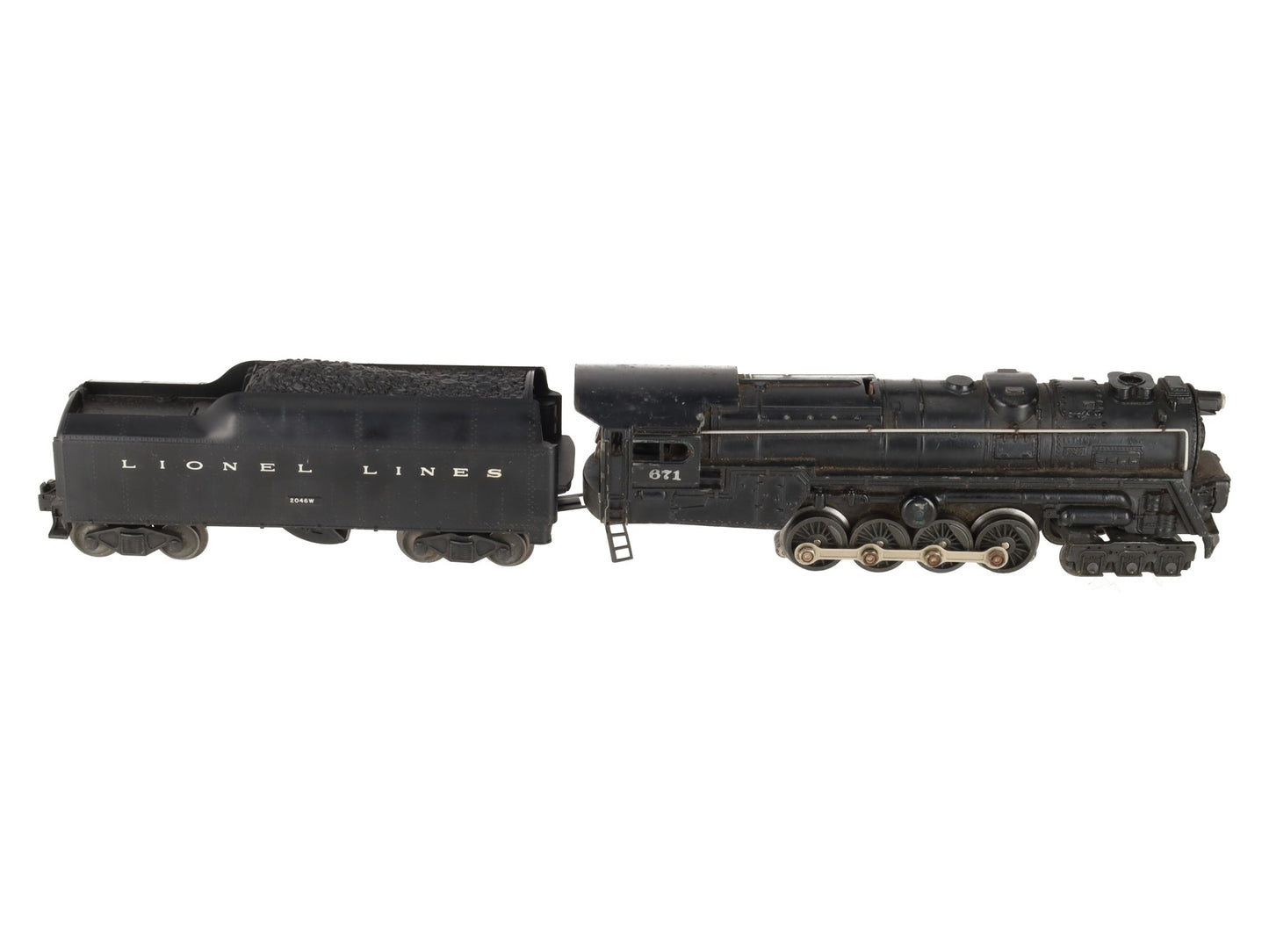 Lionel 671 Vintage O 6-8-6 Die-Cast Steam Turbine Locomotive w/2046W Tender VG