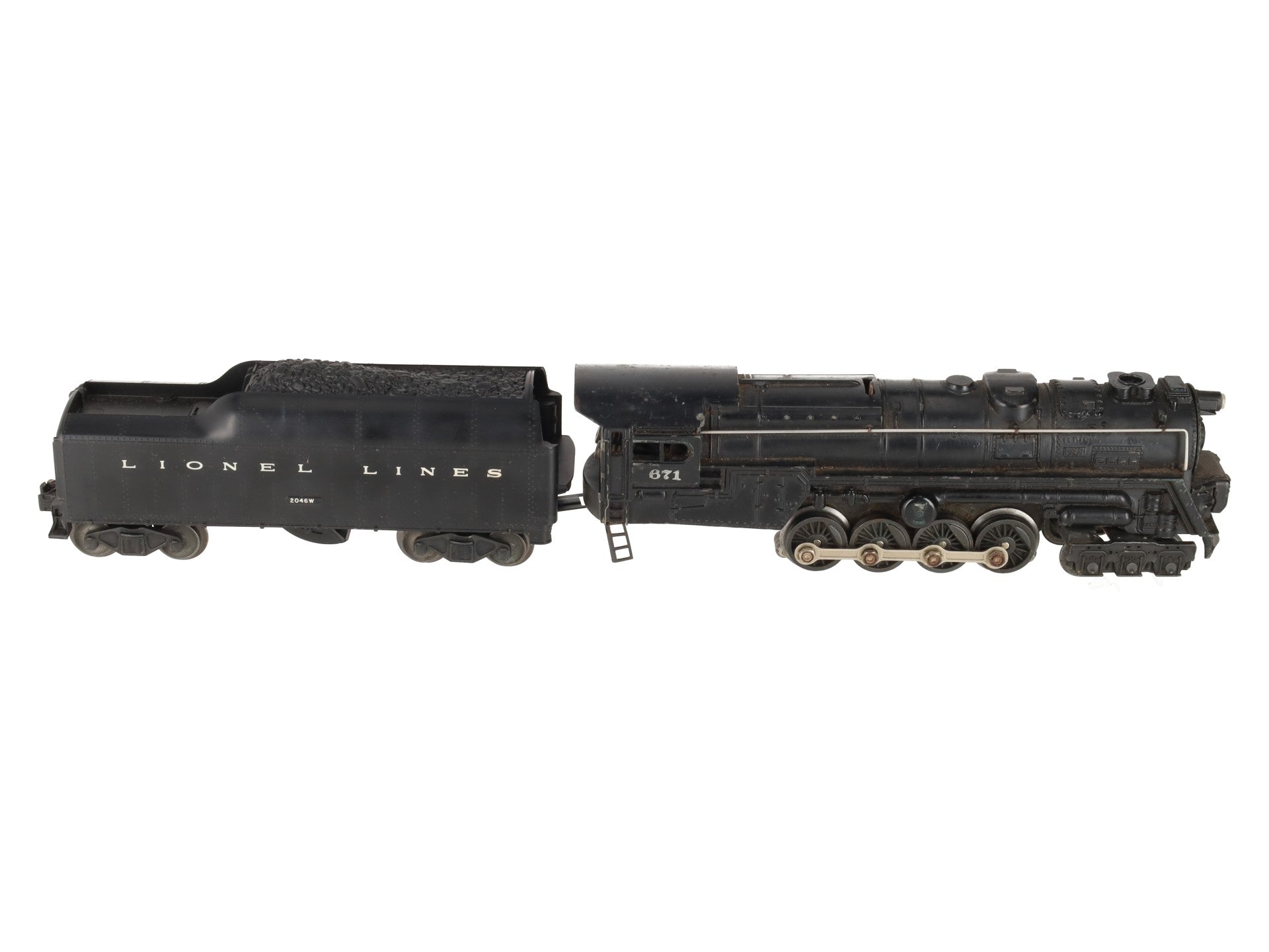 Lionel 671 Vintage O 6-8-6 Die-Cast Steam Turbine Locomotive w/2046W Tender VG