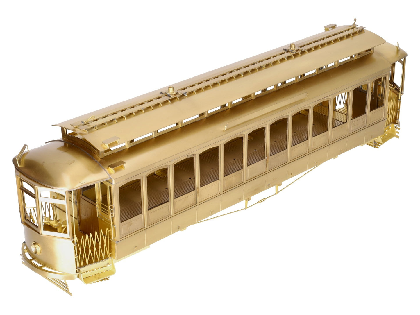 GHB International 1-1000 G Scale BRASS Old Tyme Brill Convertible Trolley LN/Box