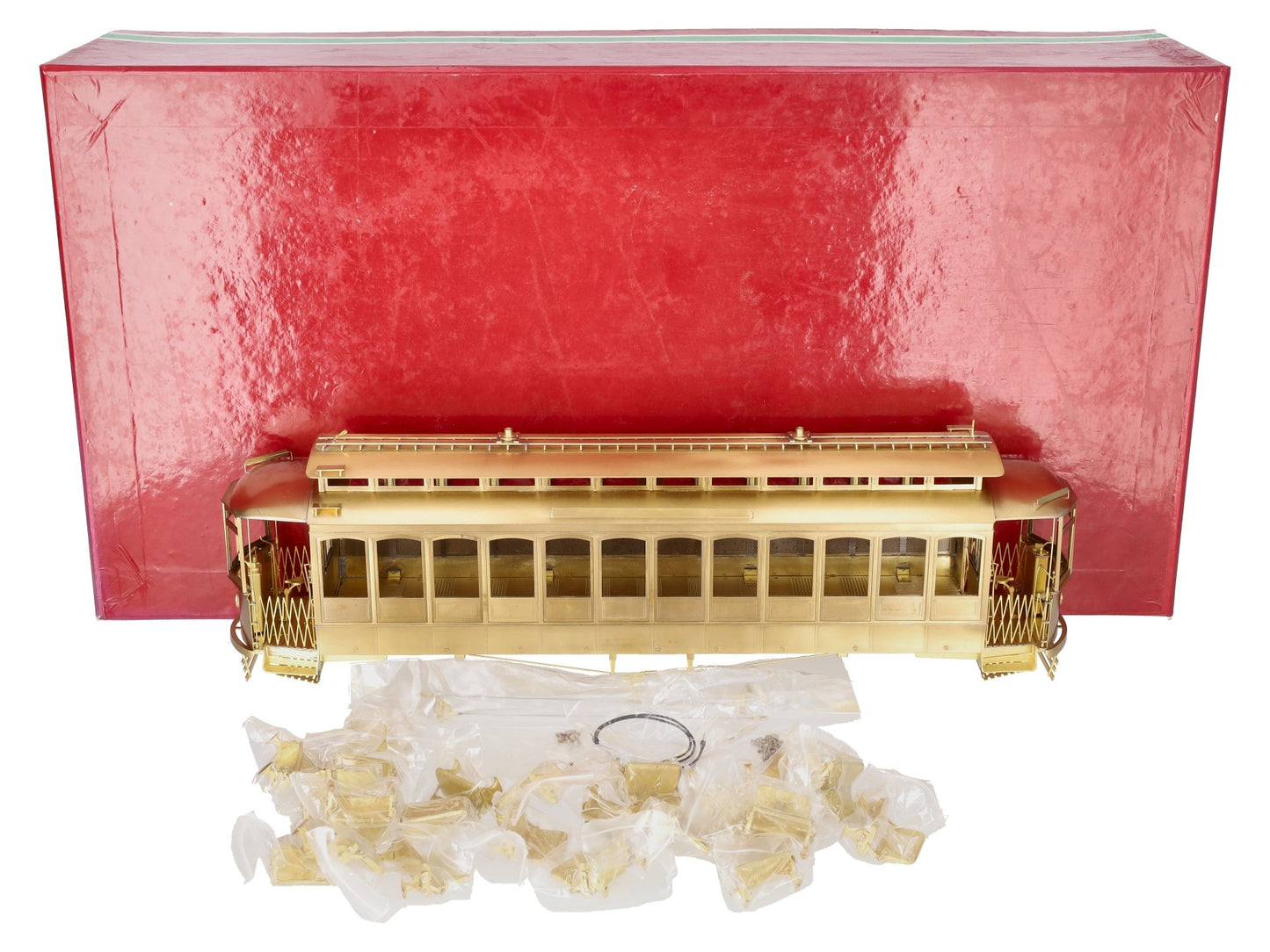 GHB International 1-1000 G Scale BRASS Old Tyme Brill Convertible Trolley LN/Box