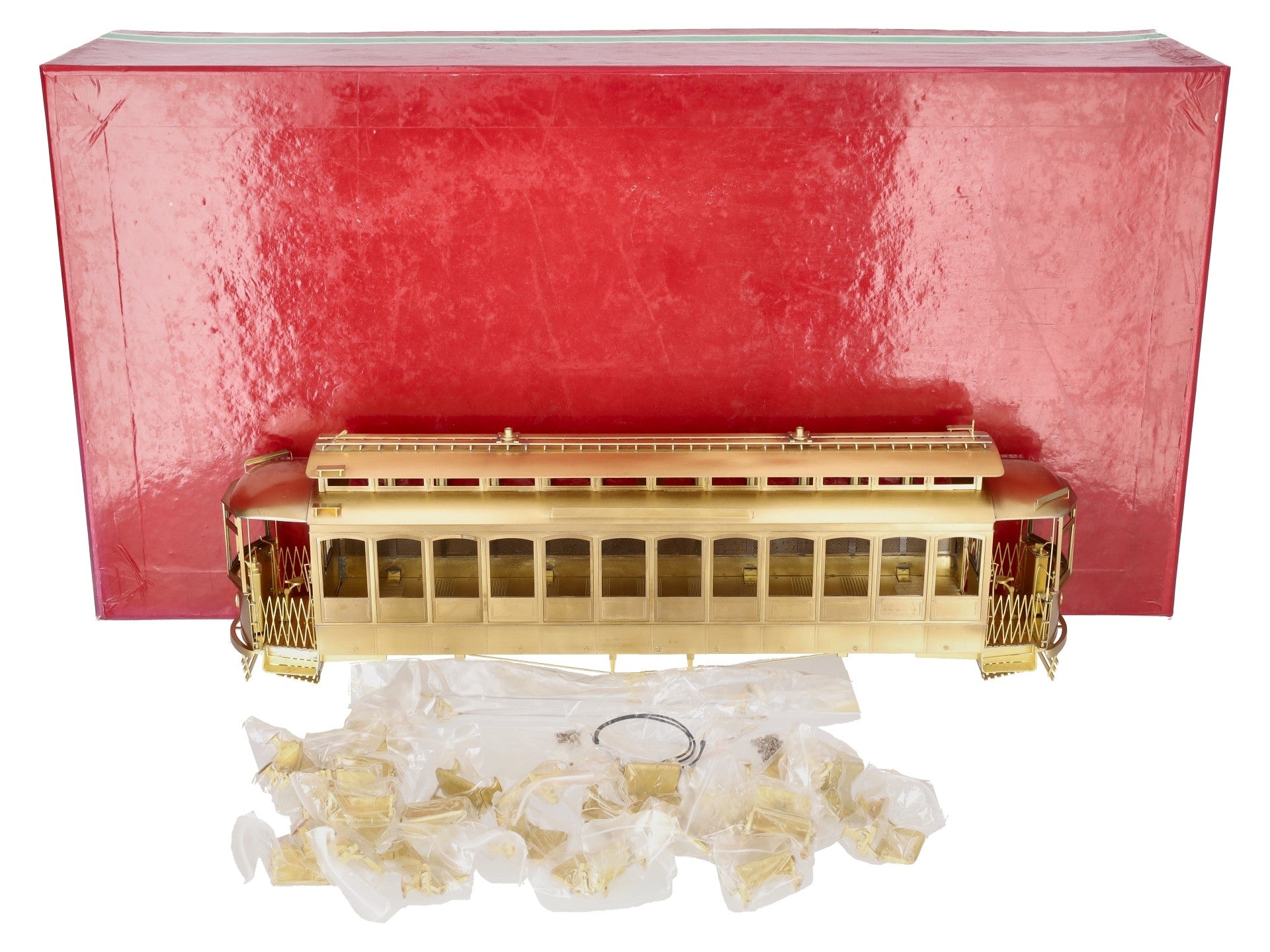 GHB International 1-1000 G Scale BRASS Old Tyme Brill Convertible Trolley LN/Box